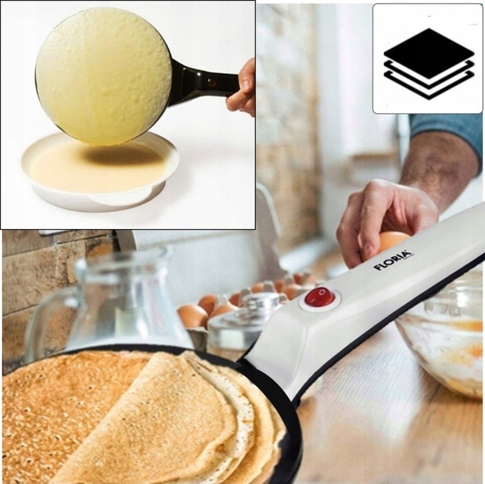 ELECTRIC PANCAKE MAKER FLORIA WHITE 20CM 700W EAN (GTIN) 8682744807927