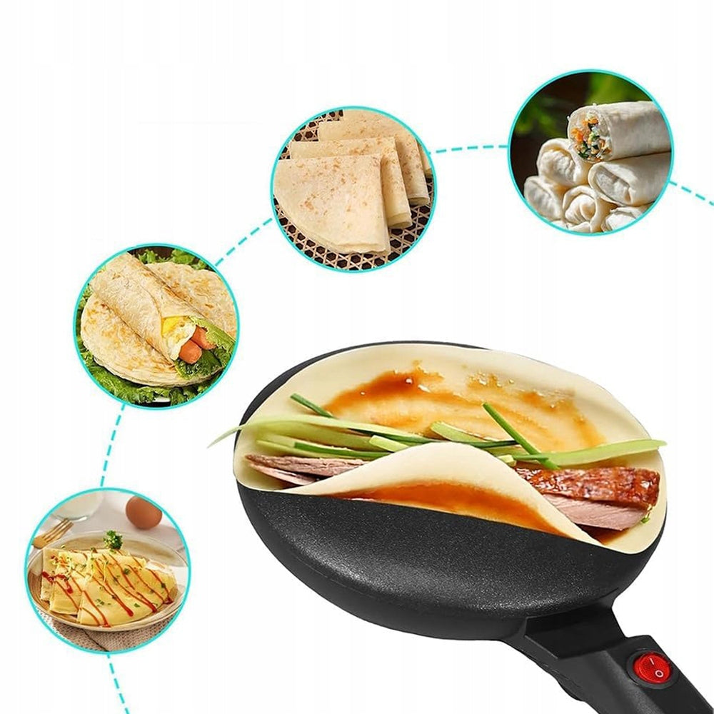 ELECTRIC PANCAKE MAKER FRYING PAN 20CM 600W + PLATE + EGG BEATER Power rating 600 W