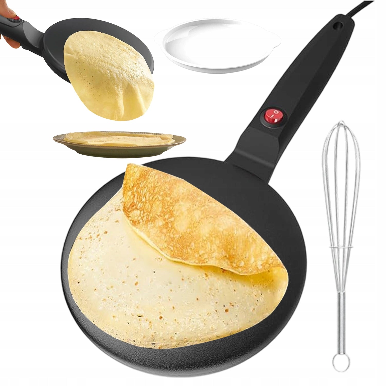 ELECTRIC PANCAKE PAN 600W NON-SLIP COMPACT 20CM