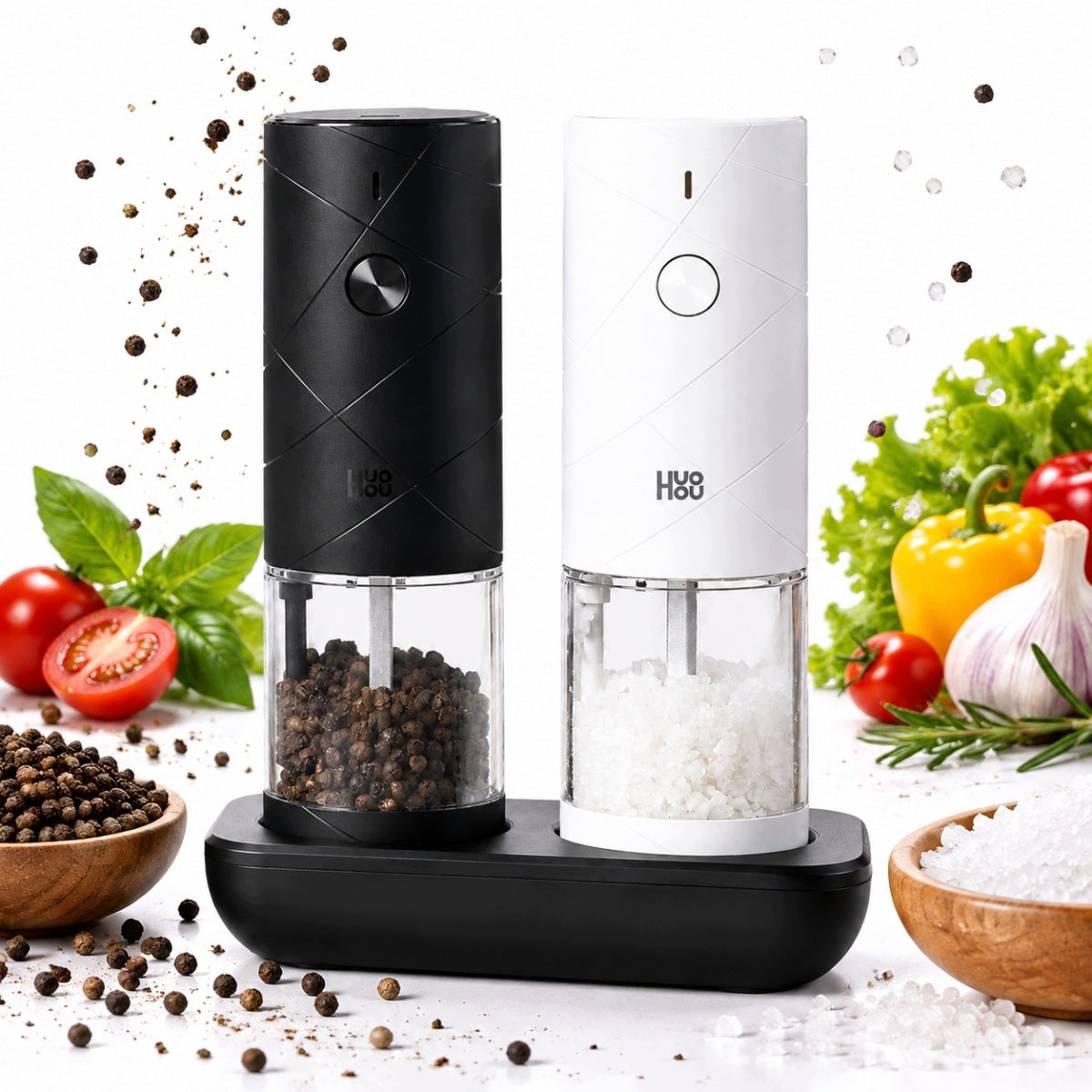 ELECTRIC PEPPER AND SALT GRINDER HUOHOU SET OF 2 + USB-C
