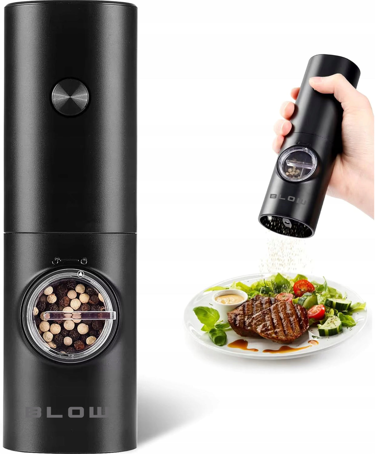 ELECTRIC PEPPER AND SPICE SALT GRINDER BATTERY OPERATED STRONG ADJUSTMENT