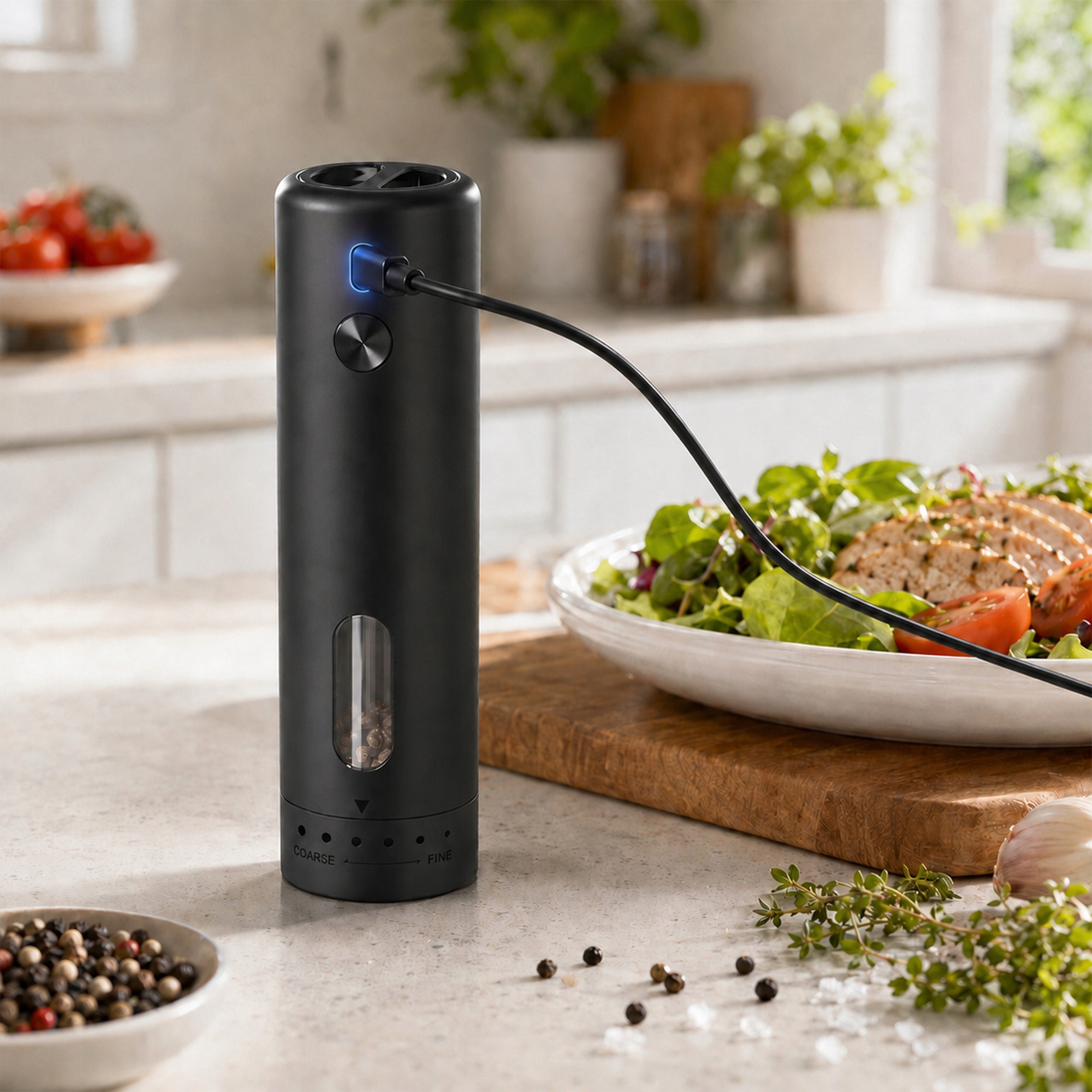 ELECTRIC PEPPER AND SPICE SALT GRINDER CORDLESS USB ADJUSTMENT Manufacturer code 44-599#