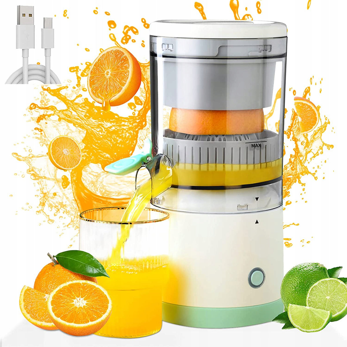 ELECTRIC PORTABLE JUICER, CITRUS SQUEEZER FOR LEMON FRUIT USB