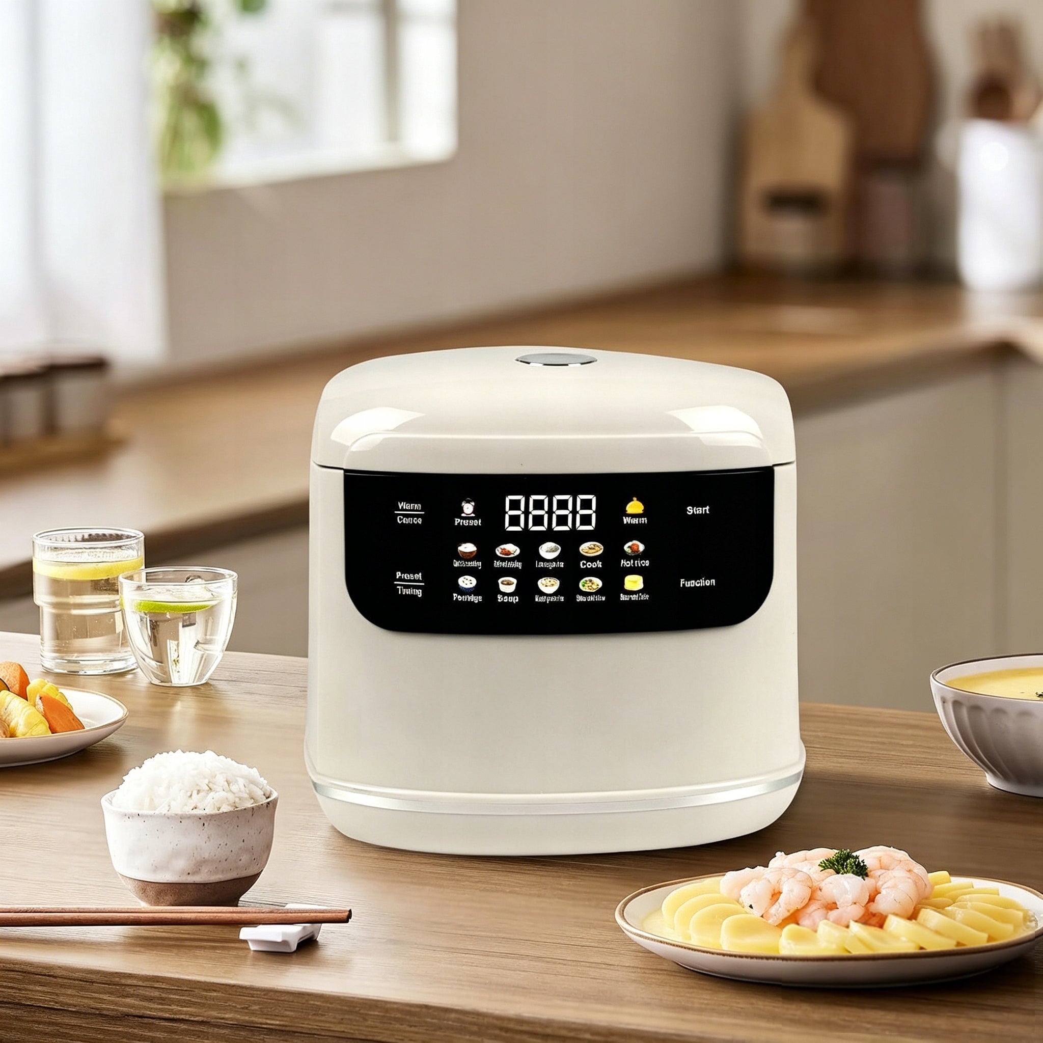 ELECTRIC POT FOR RICE MULTICOOKER RICE COOKER WHITE 2L PROGRAMMER 24H Brand no brand