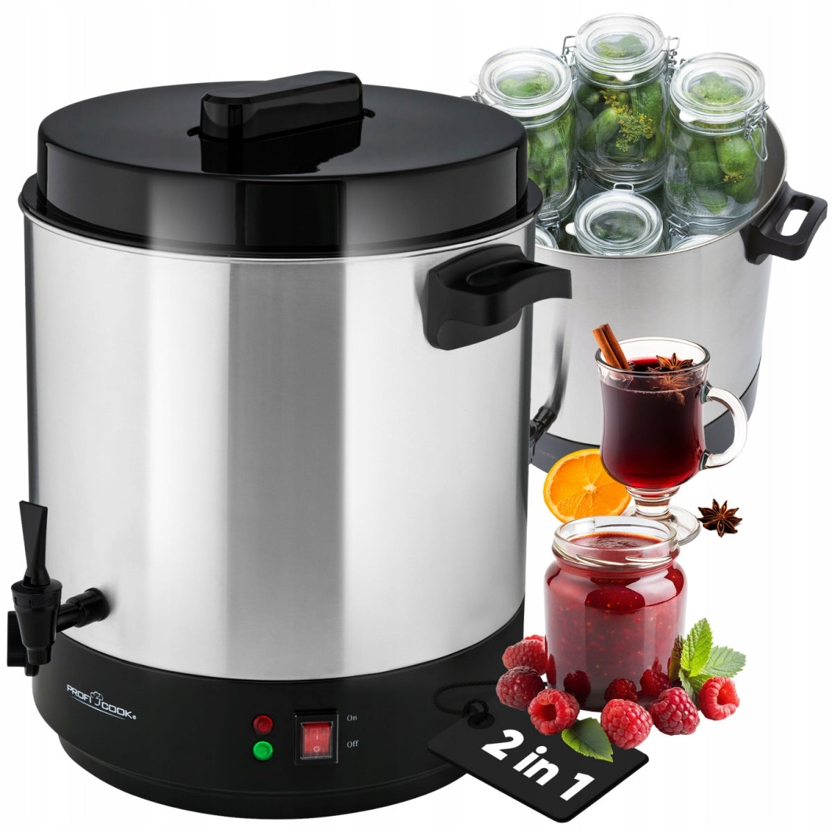 ELECTRIC POT PASTEURIZATION PASTEURIZER HEATER THERMOSTAT TIMER Manufacturer code ProfiCook