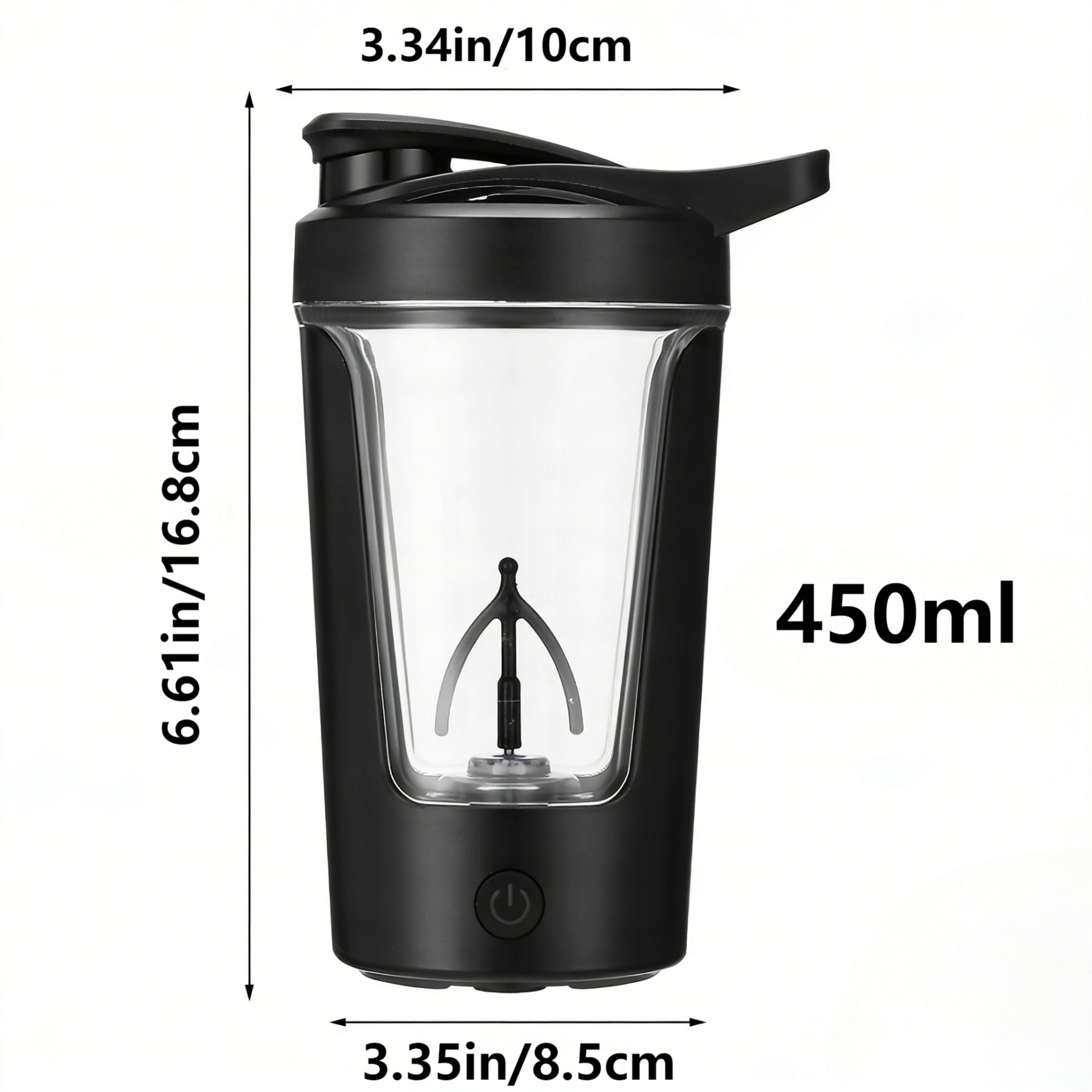 ELECTRIC PROTEIN SHAKER BOTTLE 450ML BOTTLE TRAINING BLENDER Manufacturer code sennifar-Kubek do białka 450 ml