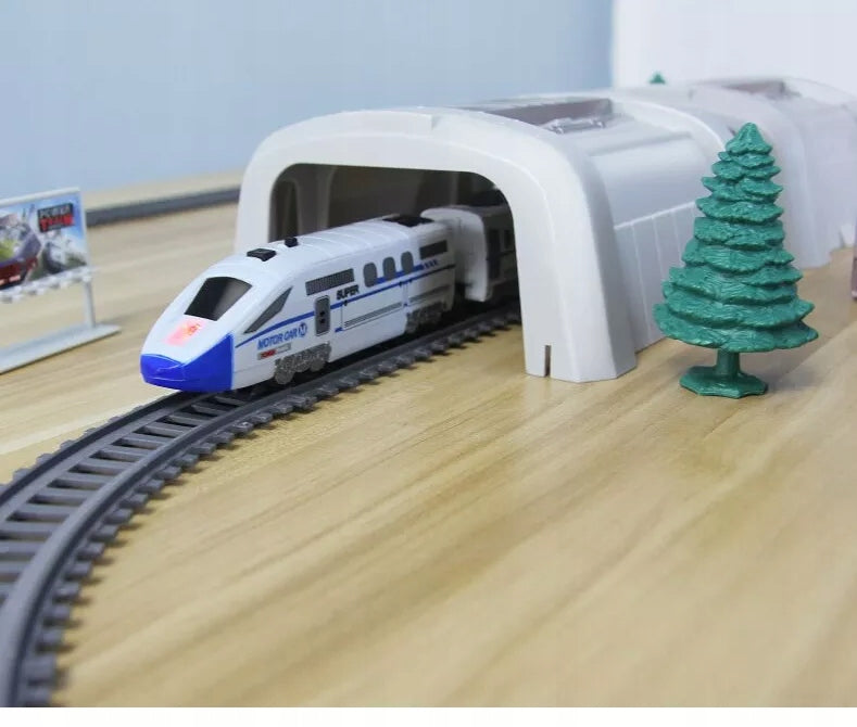 ELECTRIC RAILWAY TRAIN LOCOMOTIVE LARGE TRACK BUILDINGS SIGNS BRIDGE 9m Brand Bobo-San