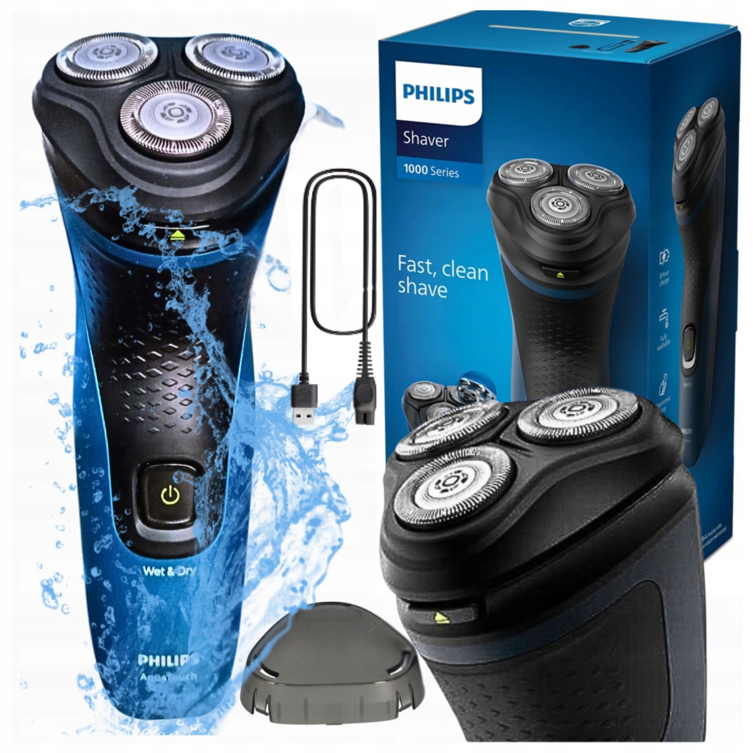 ELECTRIC RAZOR SHAVER PHILIPS AQUA TOUCH WATERPROOF