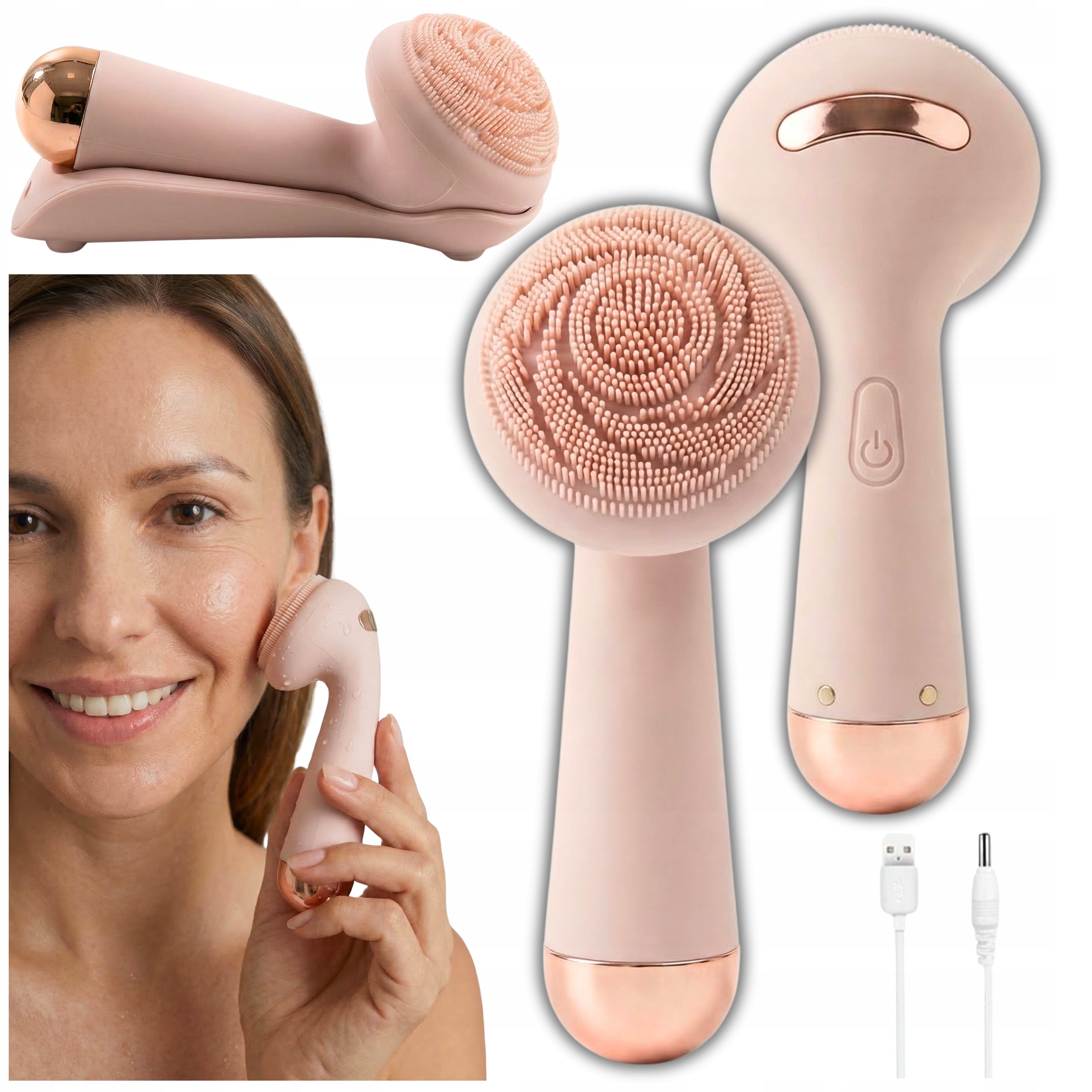 ELECTRIC ROTATING SONIC BRUSH WASHER MASSAGER FACIAL BRUSH