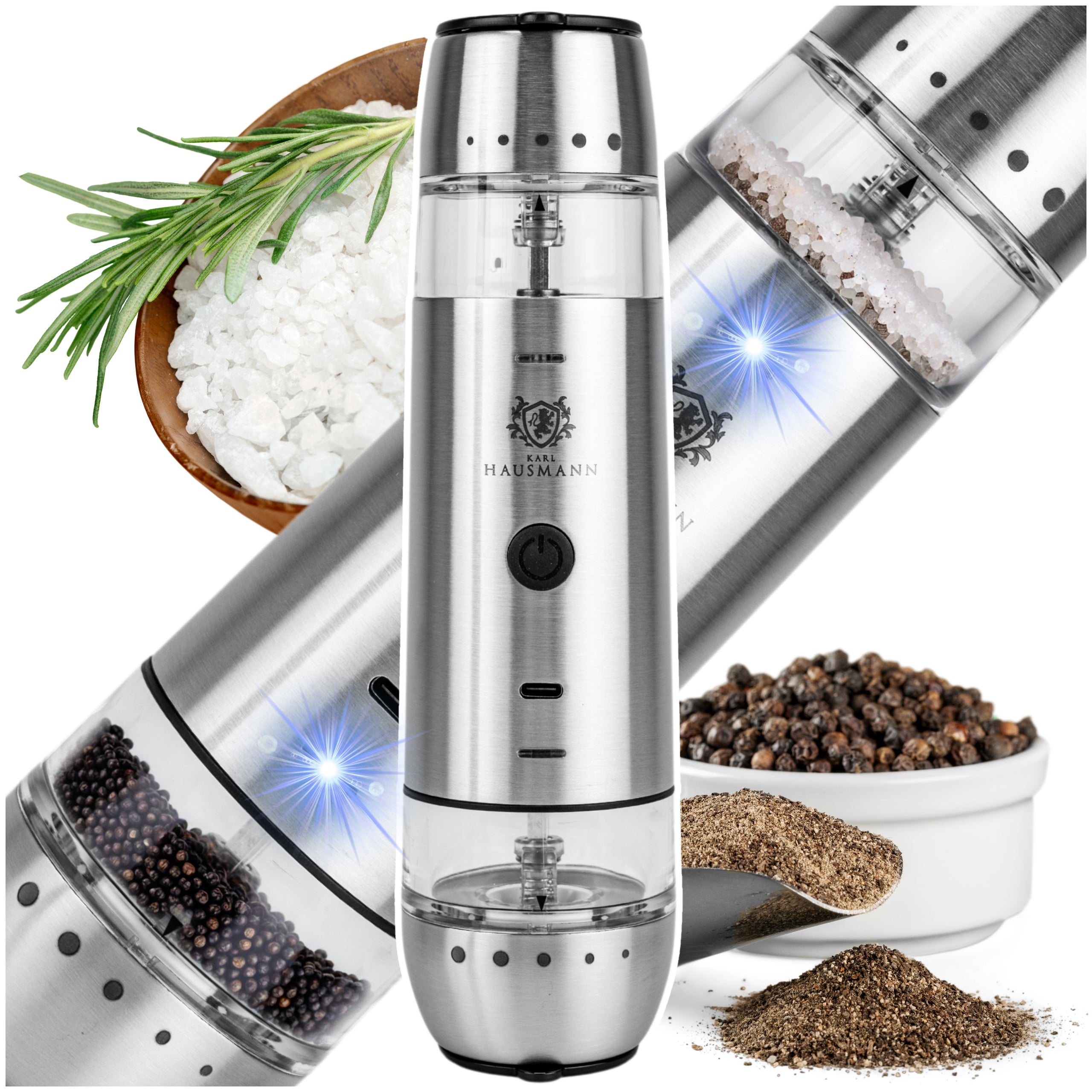 ELECTRIC SALT AND PEPPER GRINDER CORDLESS USB C PEPPER GRINDER