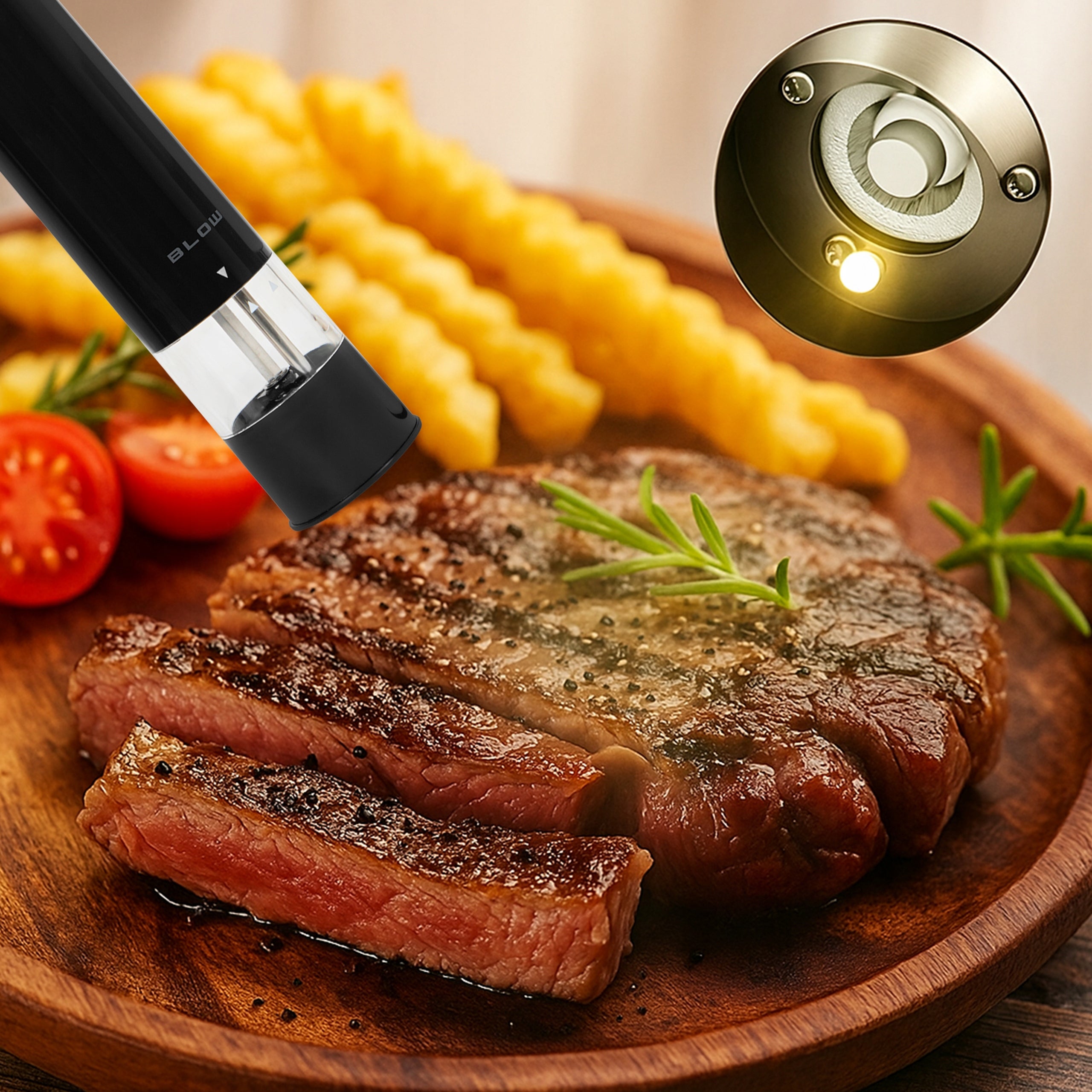 ELECTRIC SALT AND PEPPER GRINDER SPICES GRINDING ADJUSTMENT SET x2 Brand Blow