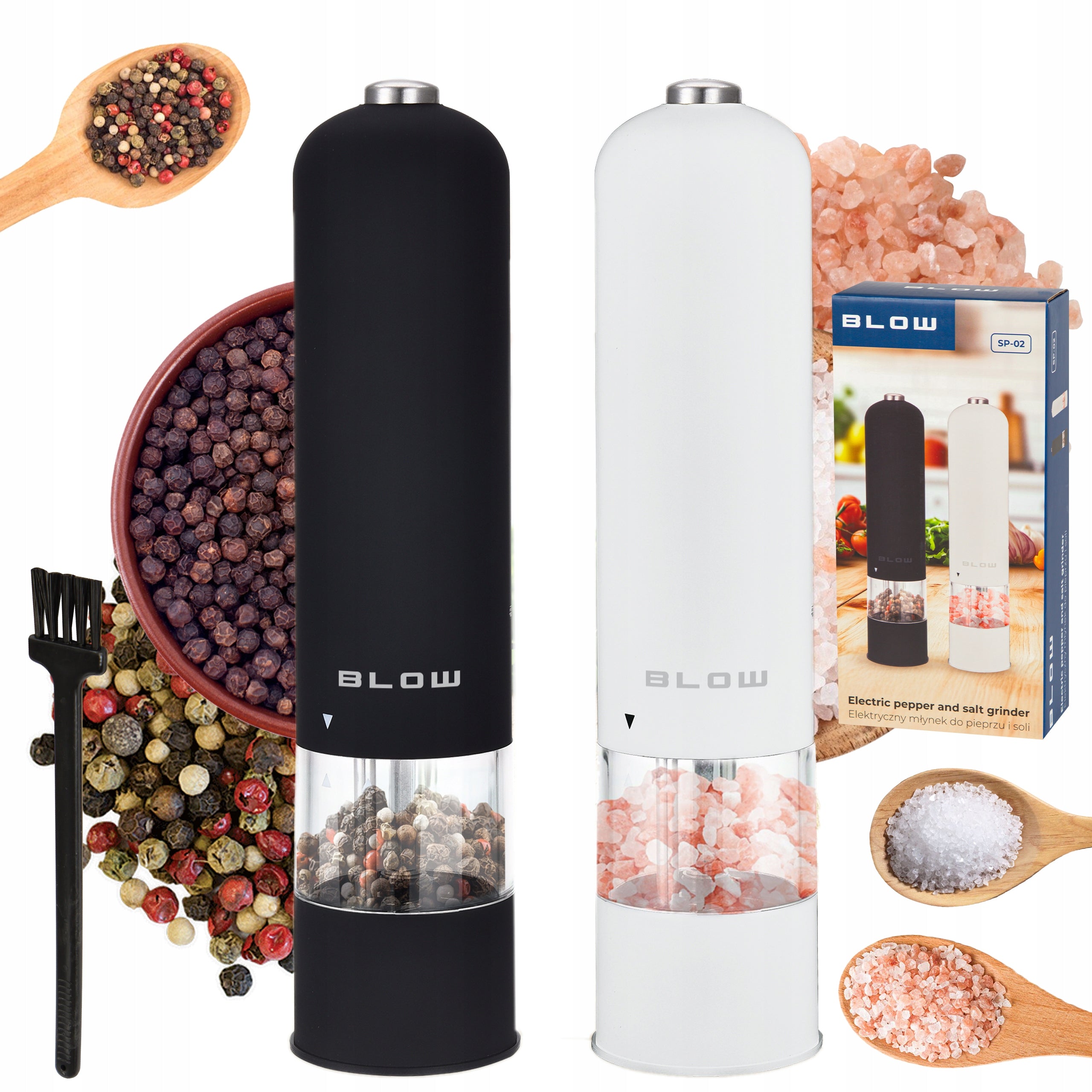 ELECTRIC SALT AND PEPPER GRINDER SPICES GRINDING ADJUSTMENT SET x2
