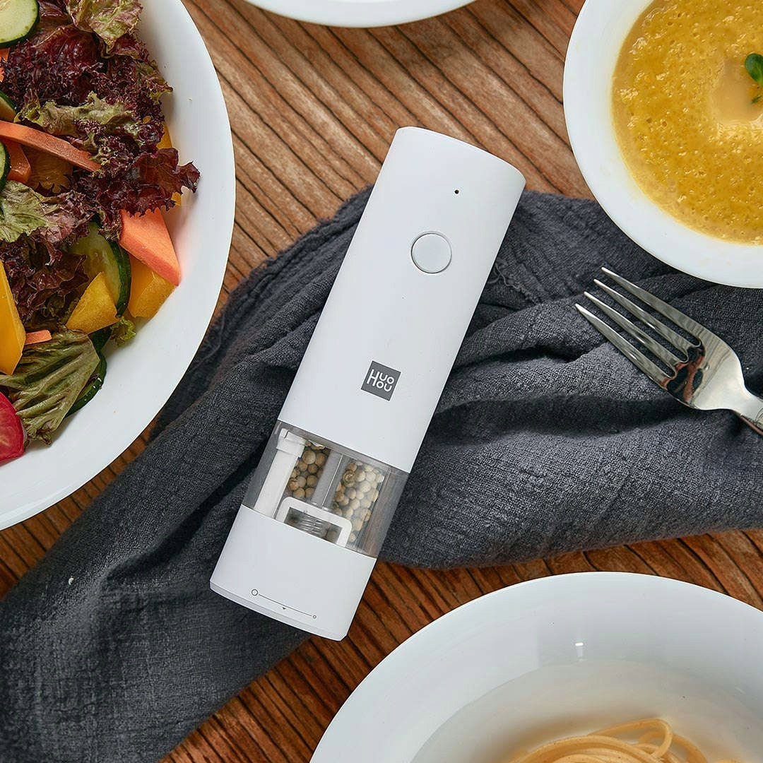 ELECTRIC SALT PEPPER GRINDER 300mAh HUOHOU SET OF 2 USB-C Dominant color silver/gray