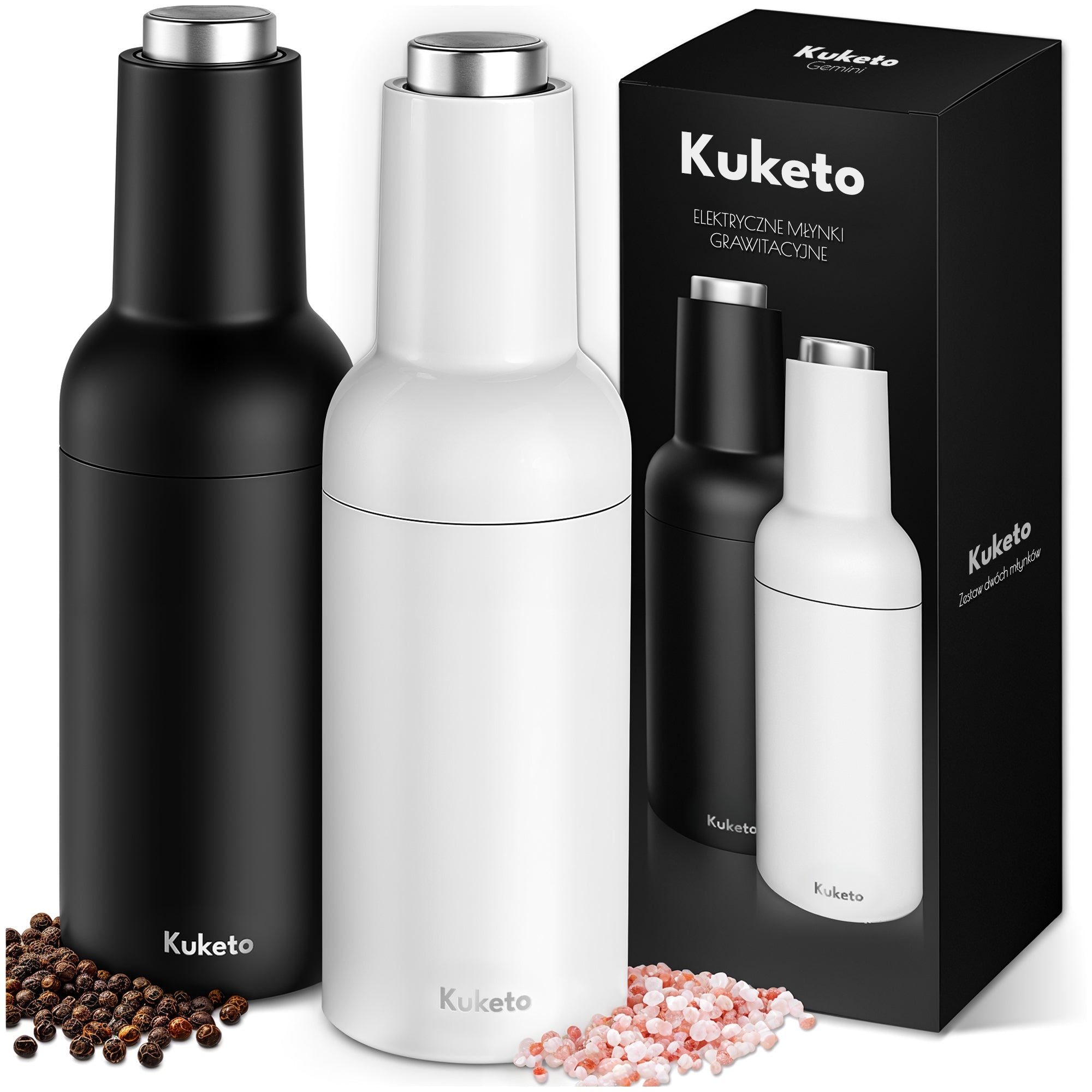 ELECTRIC SALT PEPPER GRINDER CERAMIC Gravity SET