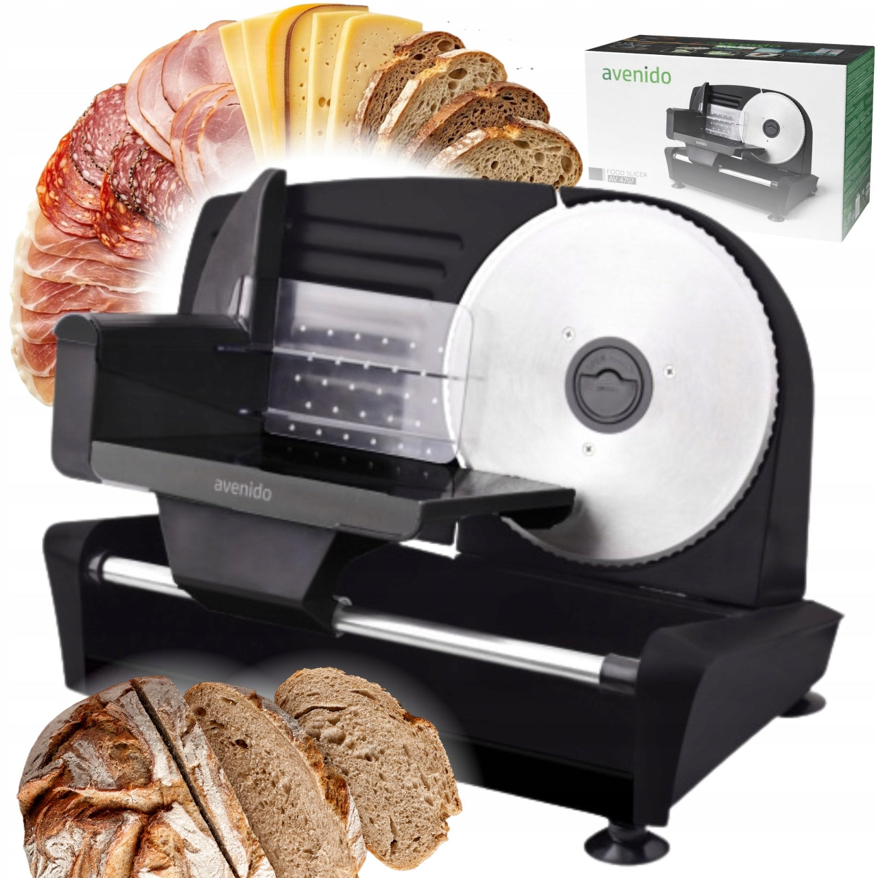 ELECTRIC SAUSAGE BREAD SLICER VEGETABLE CHEESE 400W METAL ADJUSTMENT