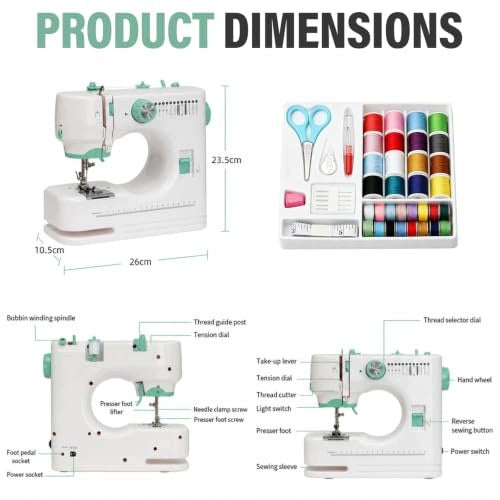 ELECTRIC SEWING MACHINE PORTABLE FOR BEGINNERS KIDS 12 DESIGNS Kid's age 0+