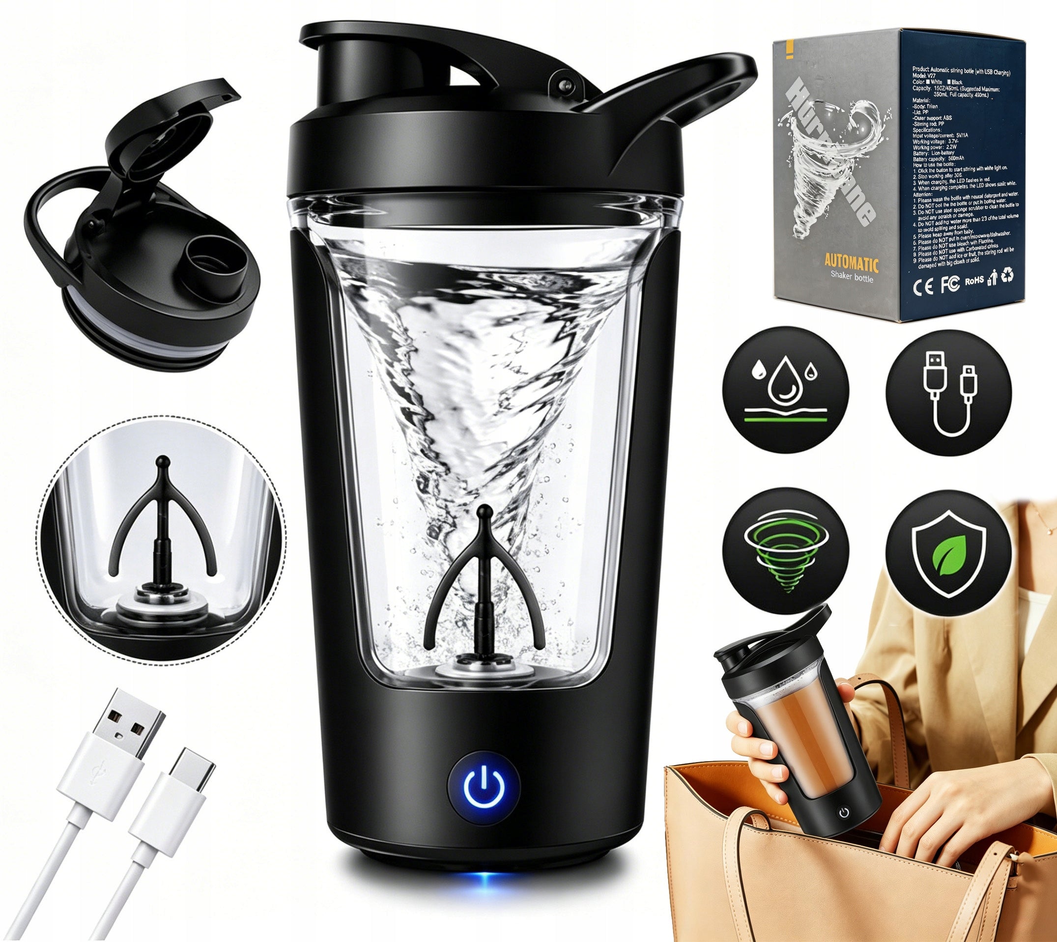 ELECTRIC SHAKER PROTEIN SUPPLEMENTS FOR GYM 450ML PORTABLE SHAKER
