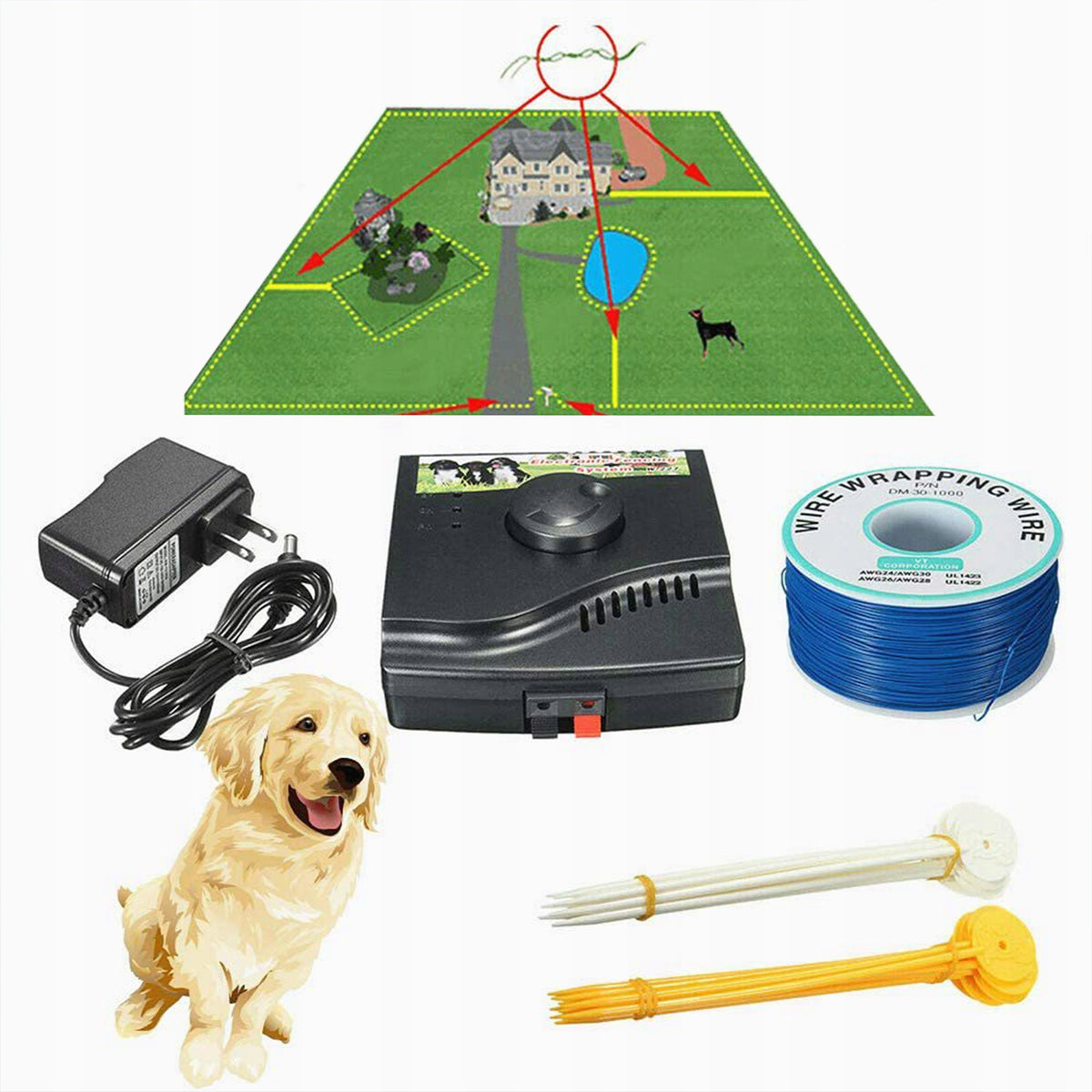 ELECTRIC SHEPHERD PLAYPEN FENCE TRAINING COLLAR WITH RECEIVER 300M Packaging status original