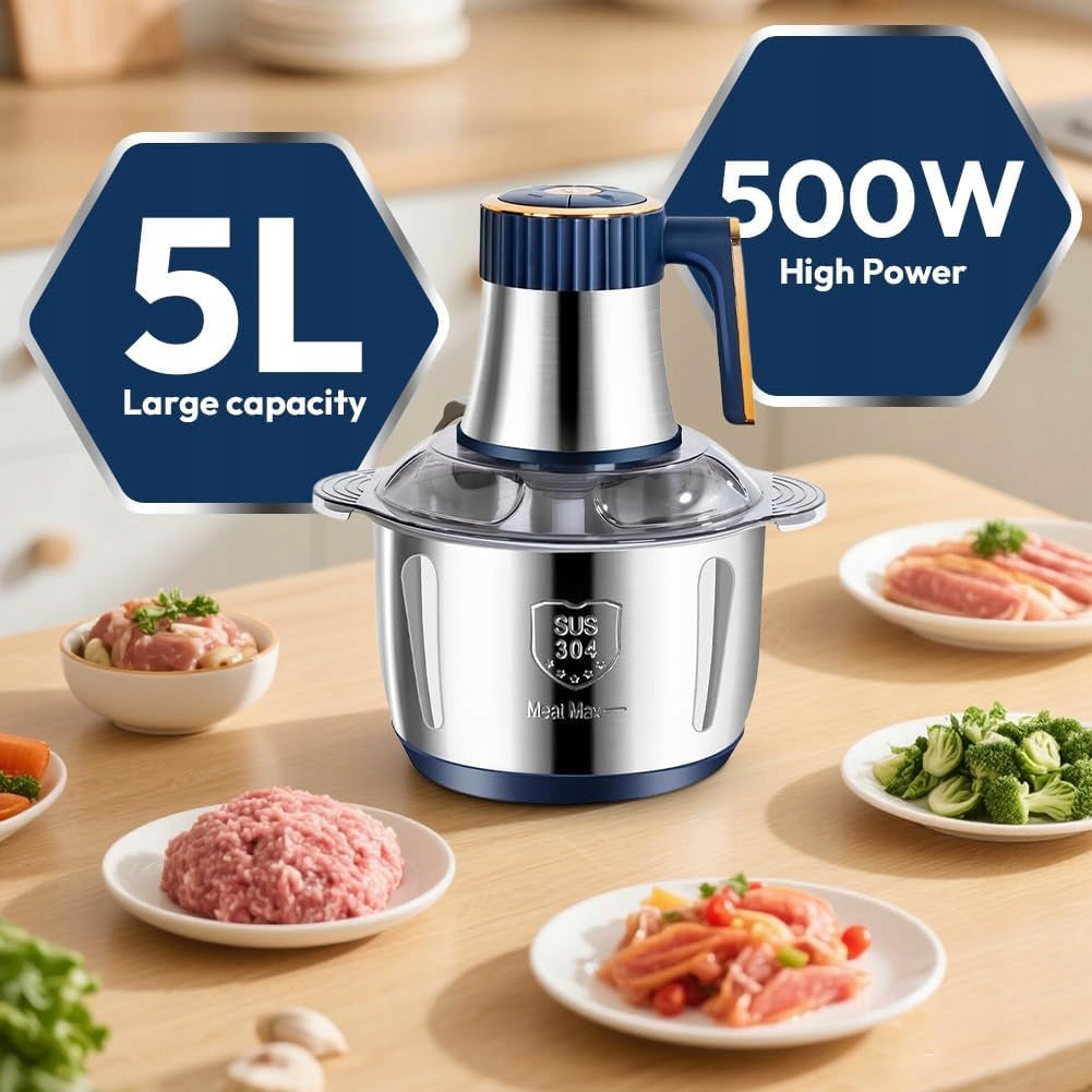 ELECTRIC SHREDDER 5L, 500W, STEEL, 6 BLADES - FOR MEAT AND VEGETABLES Brand Ikich