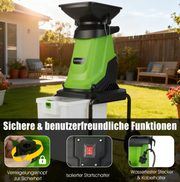 ELECTRIC SHREDDER Branch shredder strong 300W with container 50l Brand VidaXL