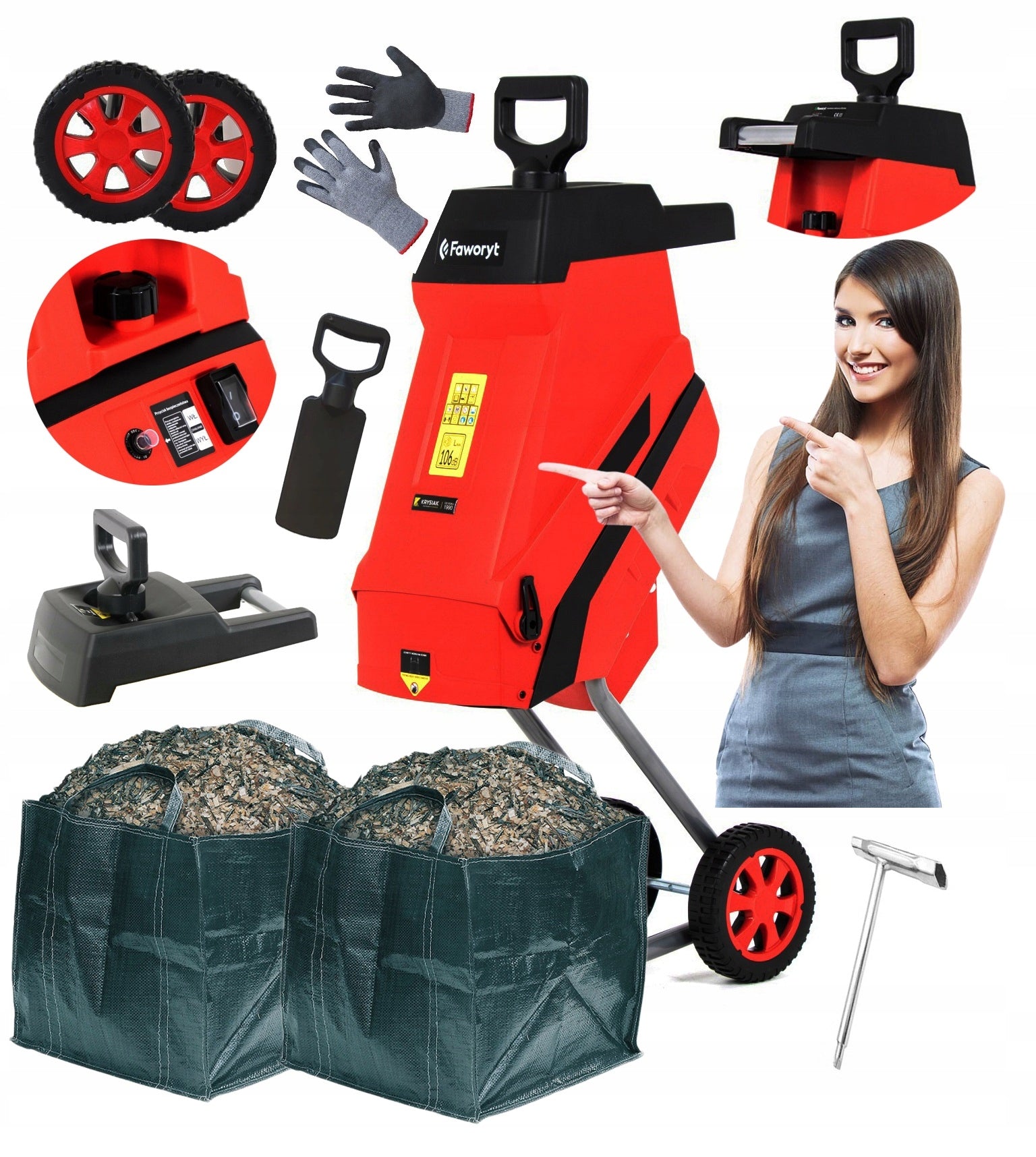 ELECTRIC SHREDDER SMOOTHBORE CHIPPER FOR BRANCHES EFFICIENT PRO MAX FULL