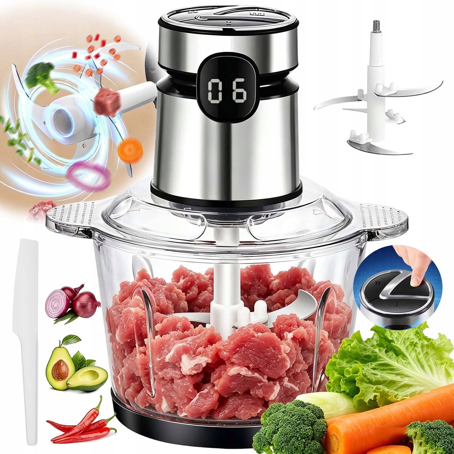 ELECTRIC SHREDDER VEGETABLE CHOPPER MEAT FRUIT MALAXER