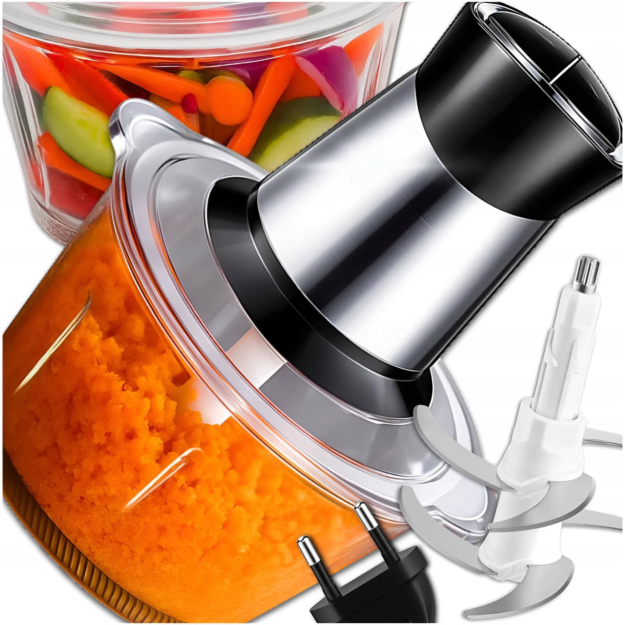 ELECTRIC SHREDDER VEGETABLE SHREDDER MEAT FOOD 2L 250W Manufacturer code ELEKTRYCZNY ROZDRABNIACZ DO ŻYWNOŚCI MEMFLOW