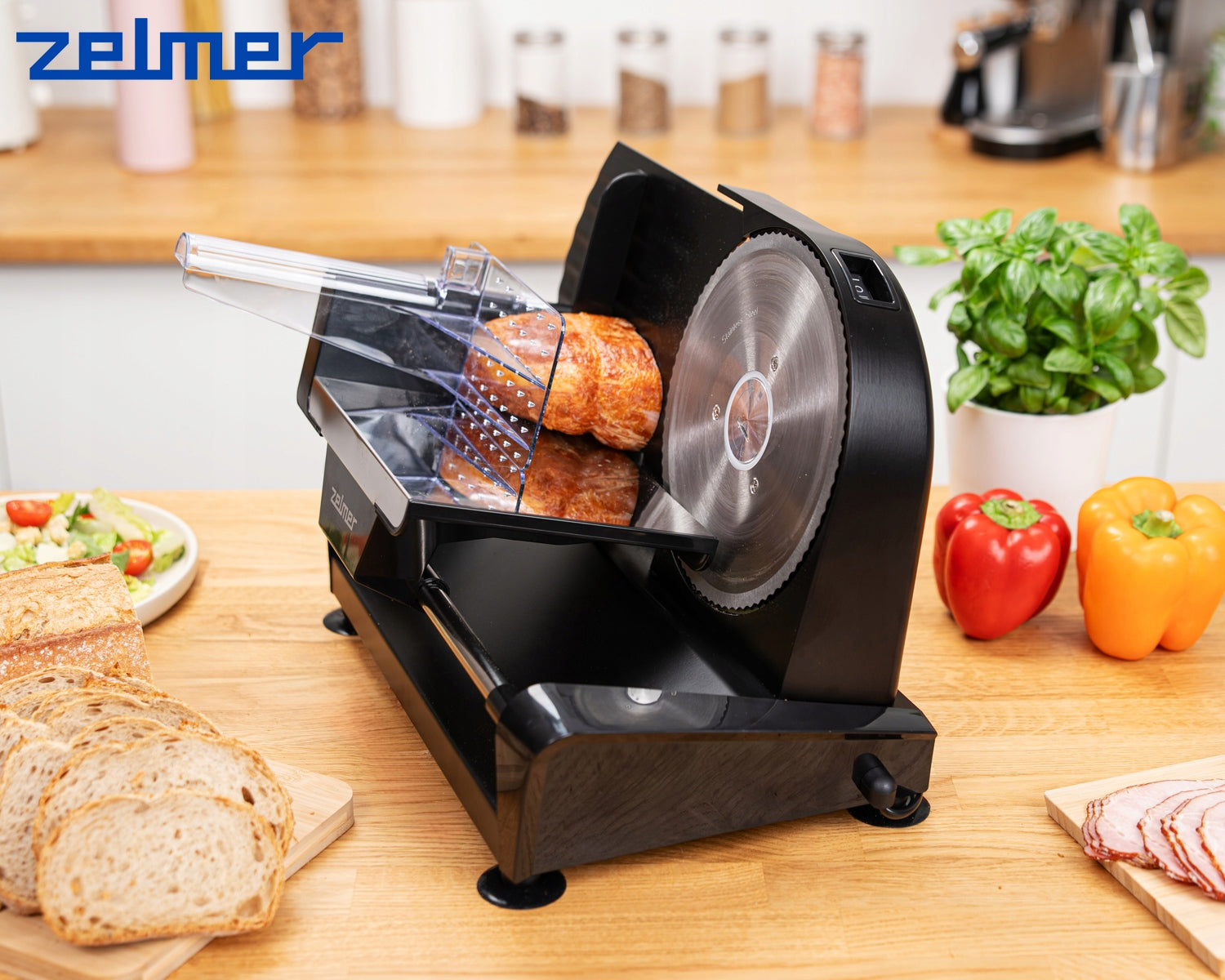 ELECTRIC SLICER ZELMER FOR BREAD CHEESE SAUSAGES ADJUSTABLE SLICING Manufacturer code ZFS0920