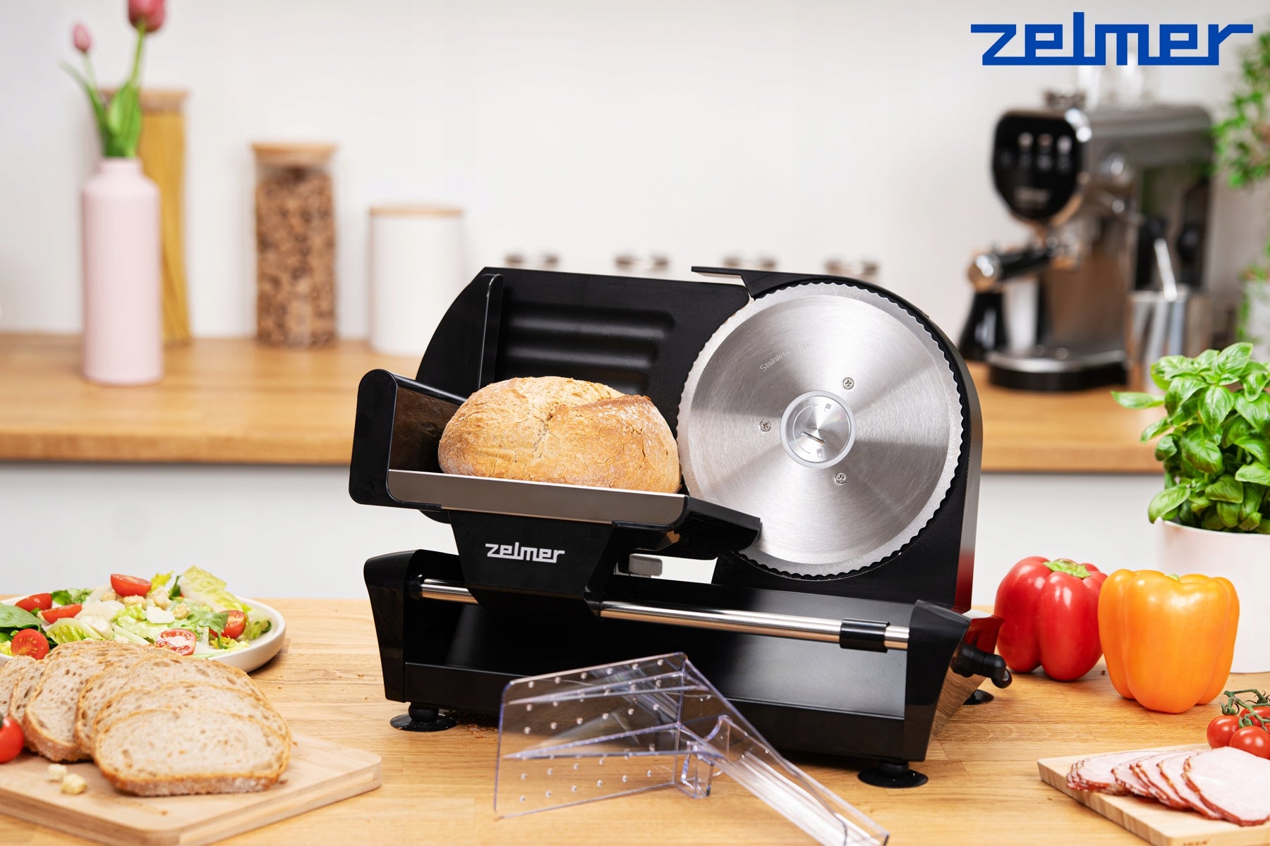 ELECTRIC SLICER ZELMER FOR BREAD CHEESE SAUSAGES ADJUSTABLE SLICING Packaging status original