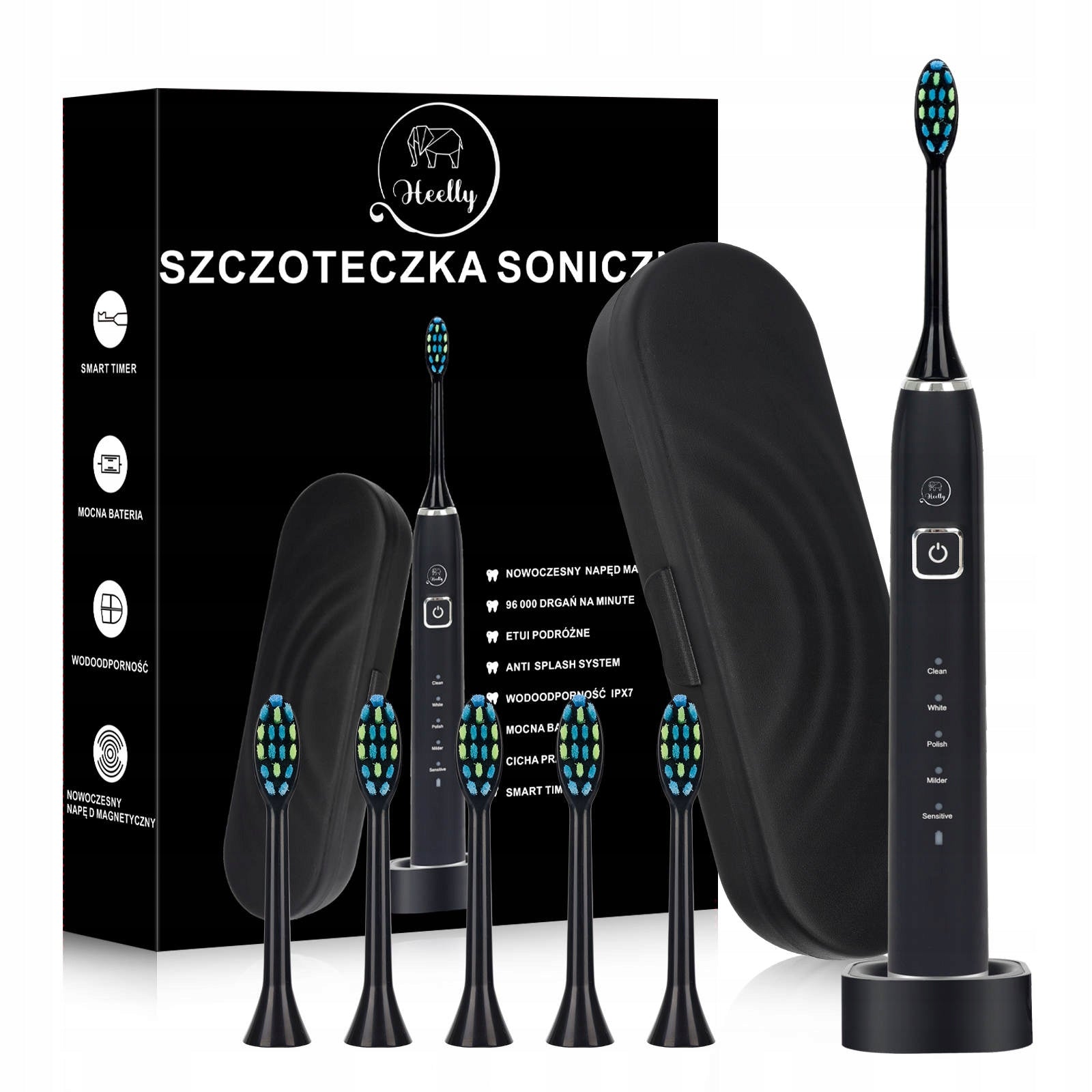 ELECTRIC SONIC TOOTHBRUSH FOR ADULT CHILDREN HEELLY CASE EAN (GTIN) 5905413610875