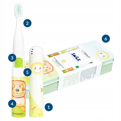 ELECTRIC SONIC TOOTHBRUSH FOR CHILDREN 3+ VITAMMY SMILE +ETUI Batteries included yes