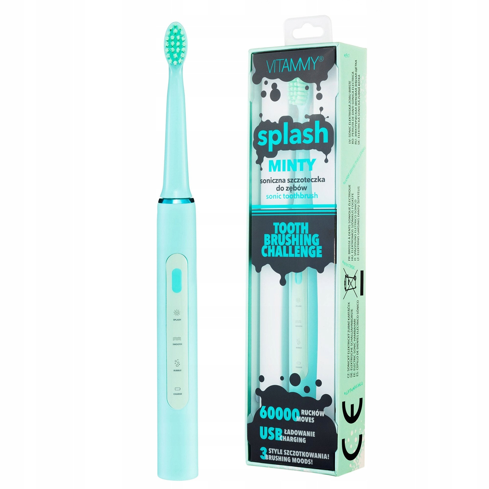 ELECTRIC SONIC TOOTHBRUSH FOR CHILDREN 8+ VITAMMY SPLASH USB Manufacturer code SPLASH