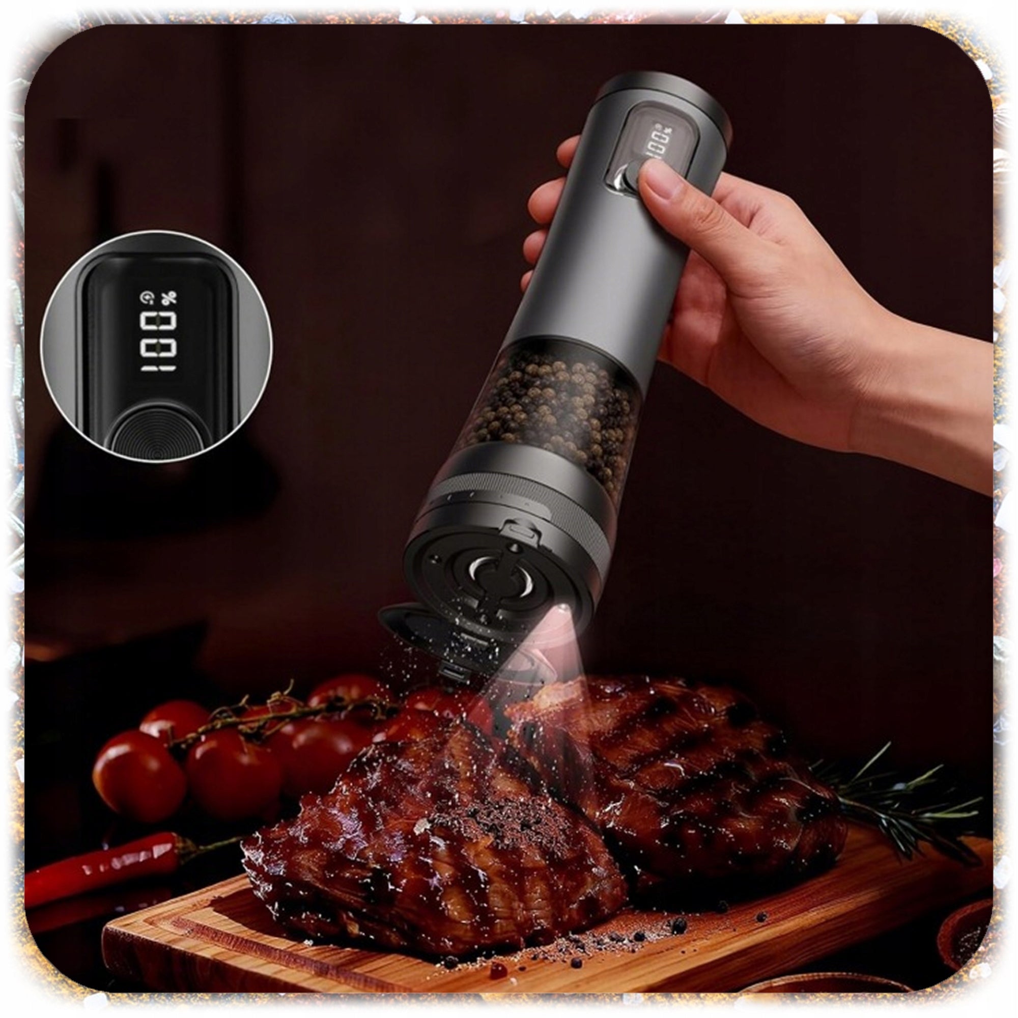 ELECTRIC SPICE PEPPER SALT GRINDER SET OF 2 USB GRINDING ADJUSTMENT Brand no brand