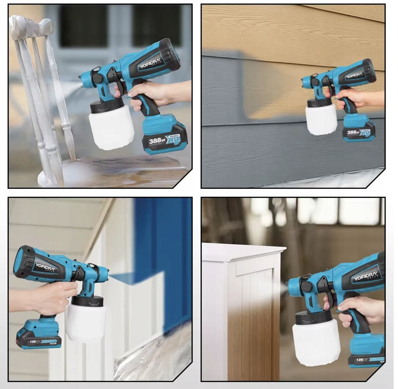 ELECTRIC SPRAY GUN 600W WIRELESS PAINT SPRAYER 1L Brand Yofidra