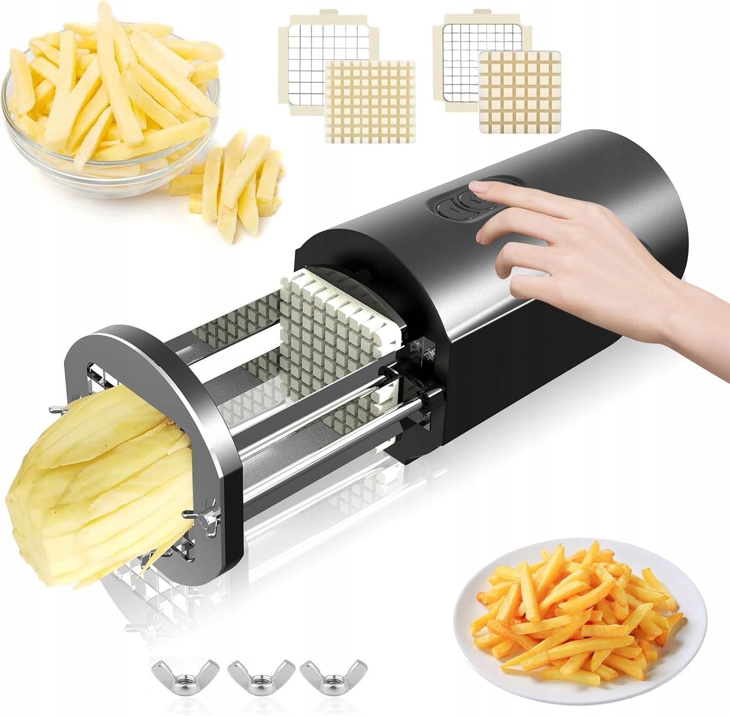 ELECTRIC STAINLESS STEEL SLICER WITH 1/2 AND 3/8 INCH AIORDDL BLADE