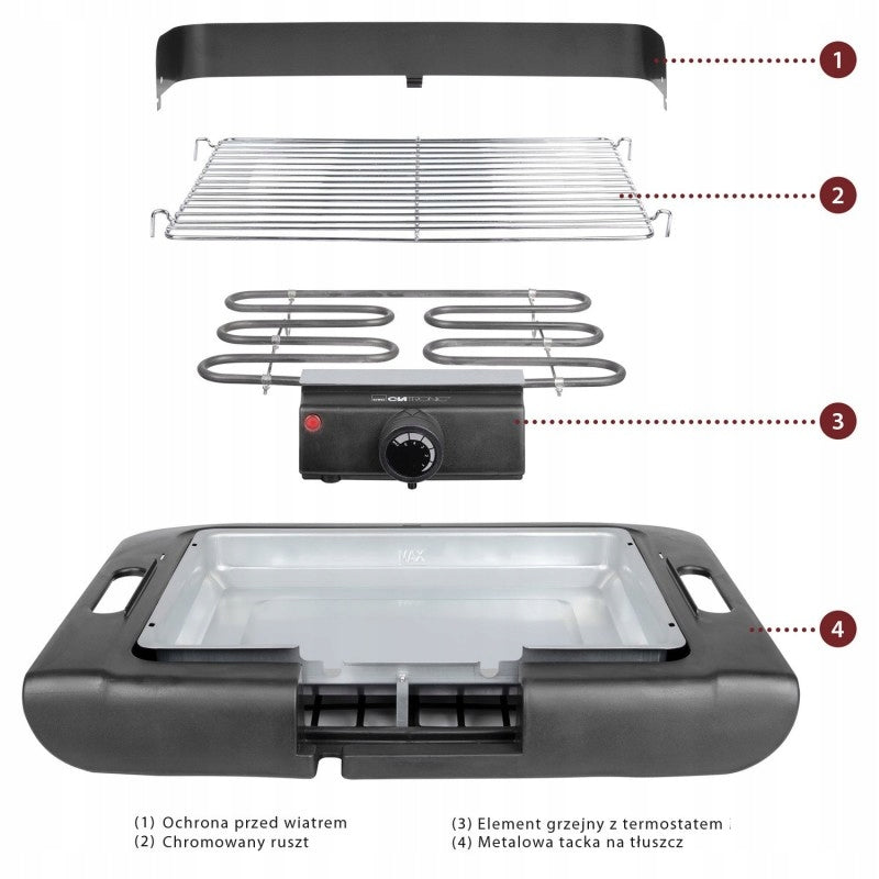 ELECTRIC TABLE GRILL SMOKE FREE TOASTER FOR GARDEN TERRACE STRONG Temperature control yes