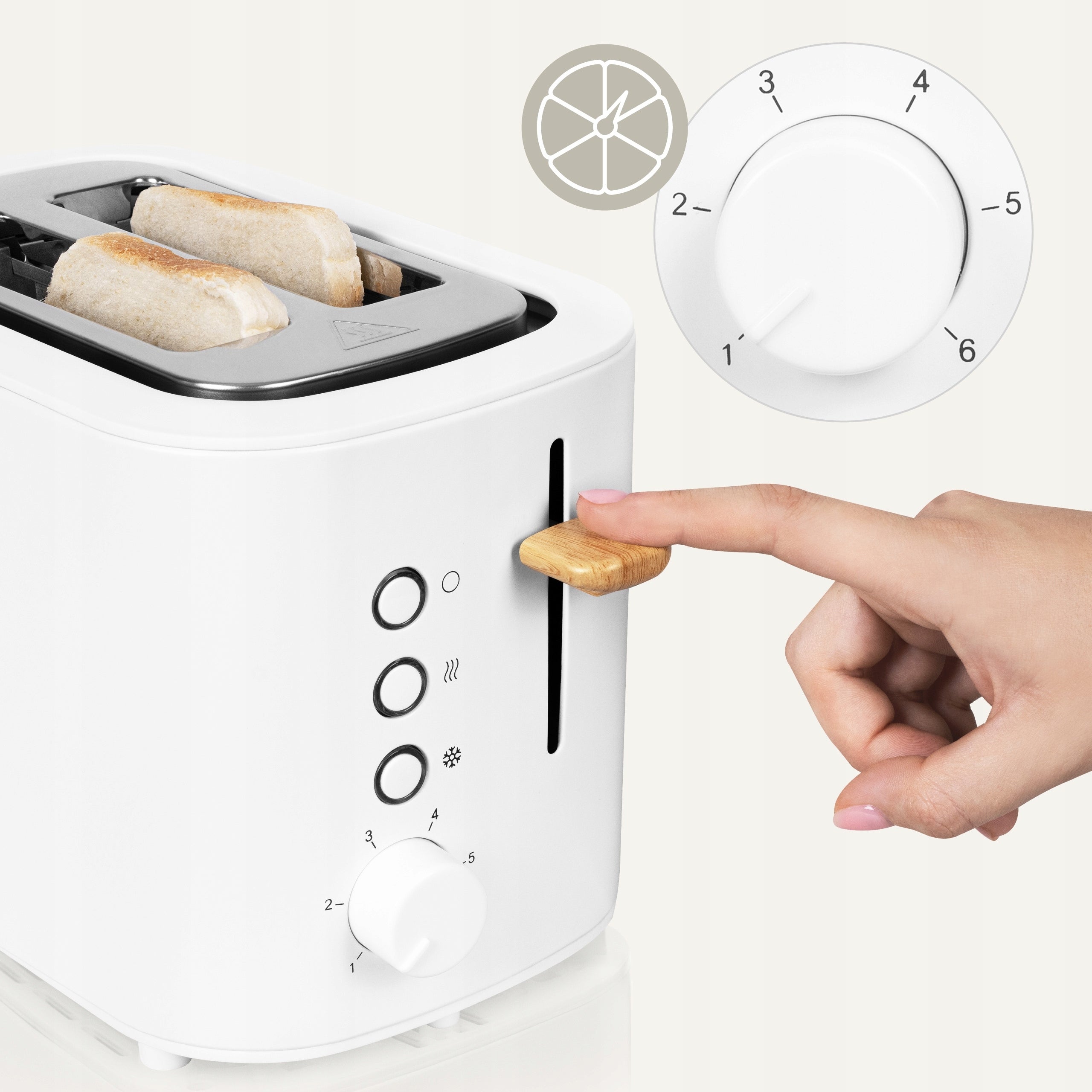 ELECTRIC TOASTER for Toast TOASTER WHITE 820W 6 levels 3modes Power rating 820 W