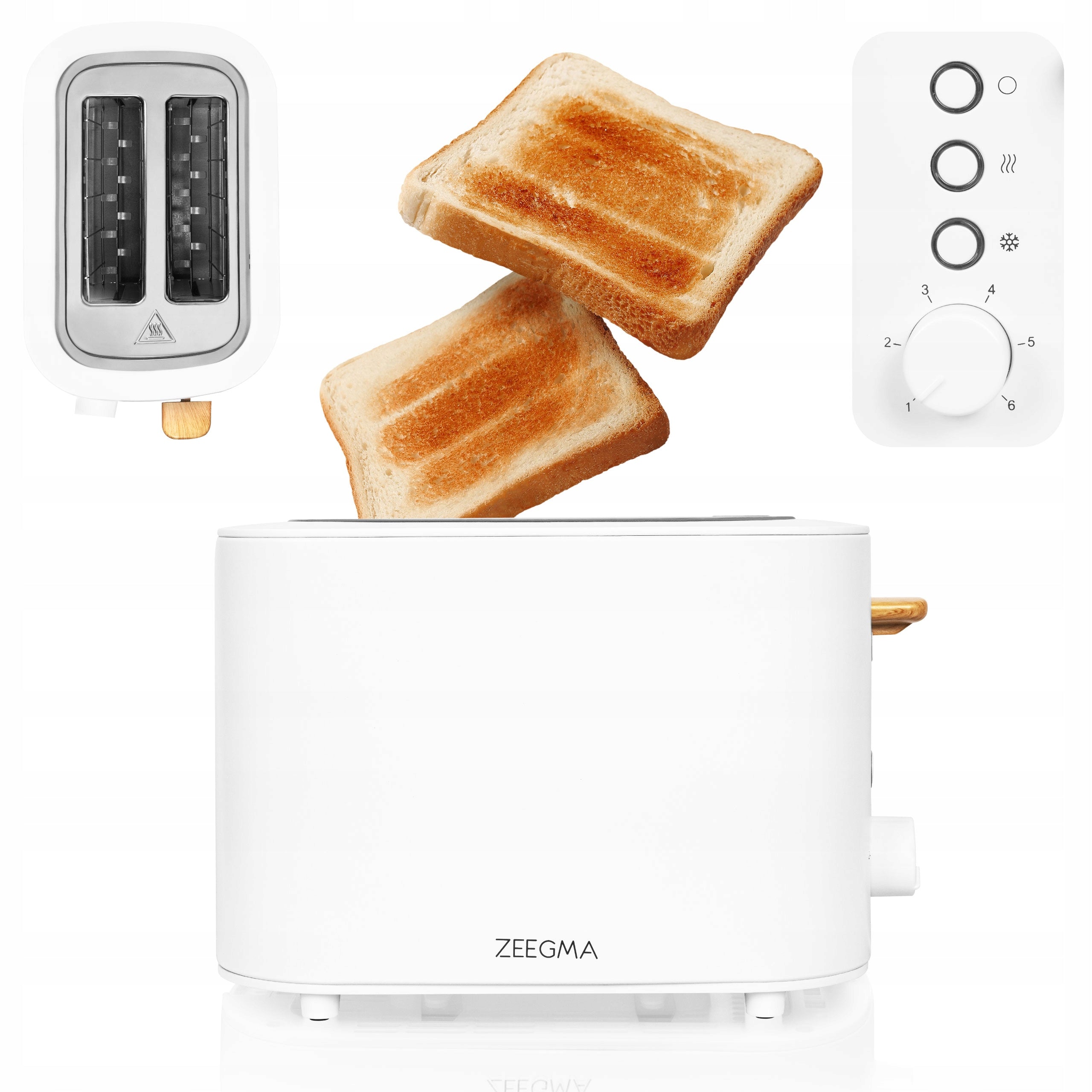 ELECTRIC TOASTER for Toast TOASTER WHITE 820W 6 levels 3modes