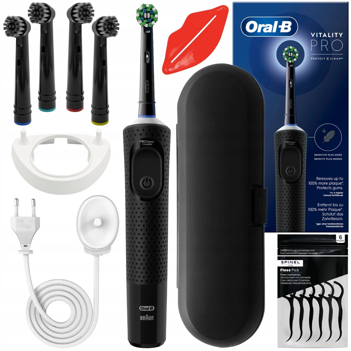 ELECTRIC TOOTHBRUSH ORAL-B VITALITY PRO BLACK ACCESSORIES SET