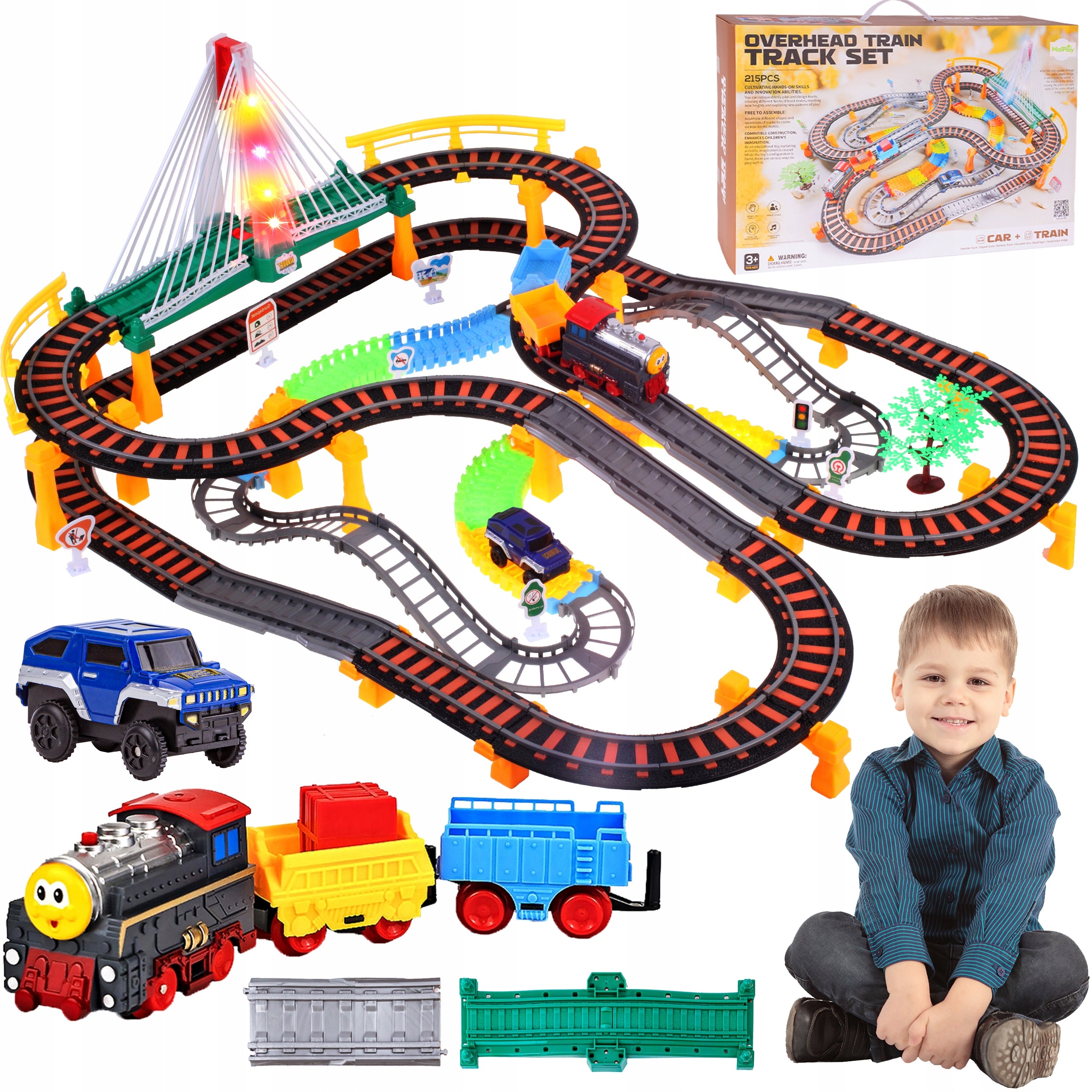 ELECTRIC TRAIN LOCOMOTIVE 700CM LENGTH 2 RAILWAY TRACKS