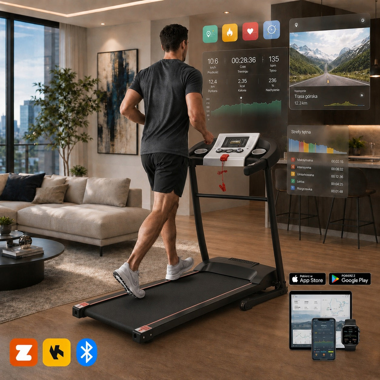 ELECTRIC TREADMILL ELITON 120kg 12km/h LED Model 515.0
