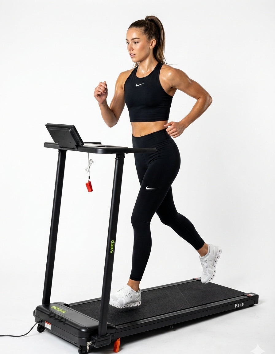ELECTRIC TREADMILL FOLDING UNDER THE BED WEEP PACE 2 DEGREES INCLINE. 10km/h Packaging status original