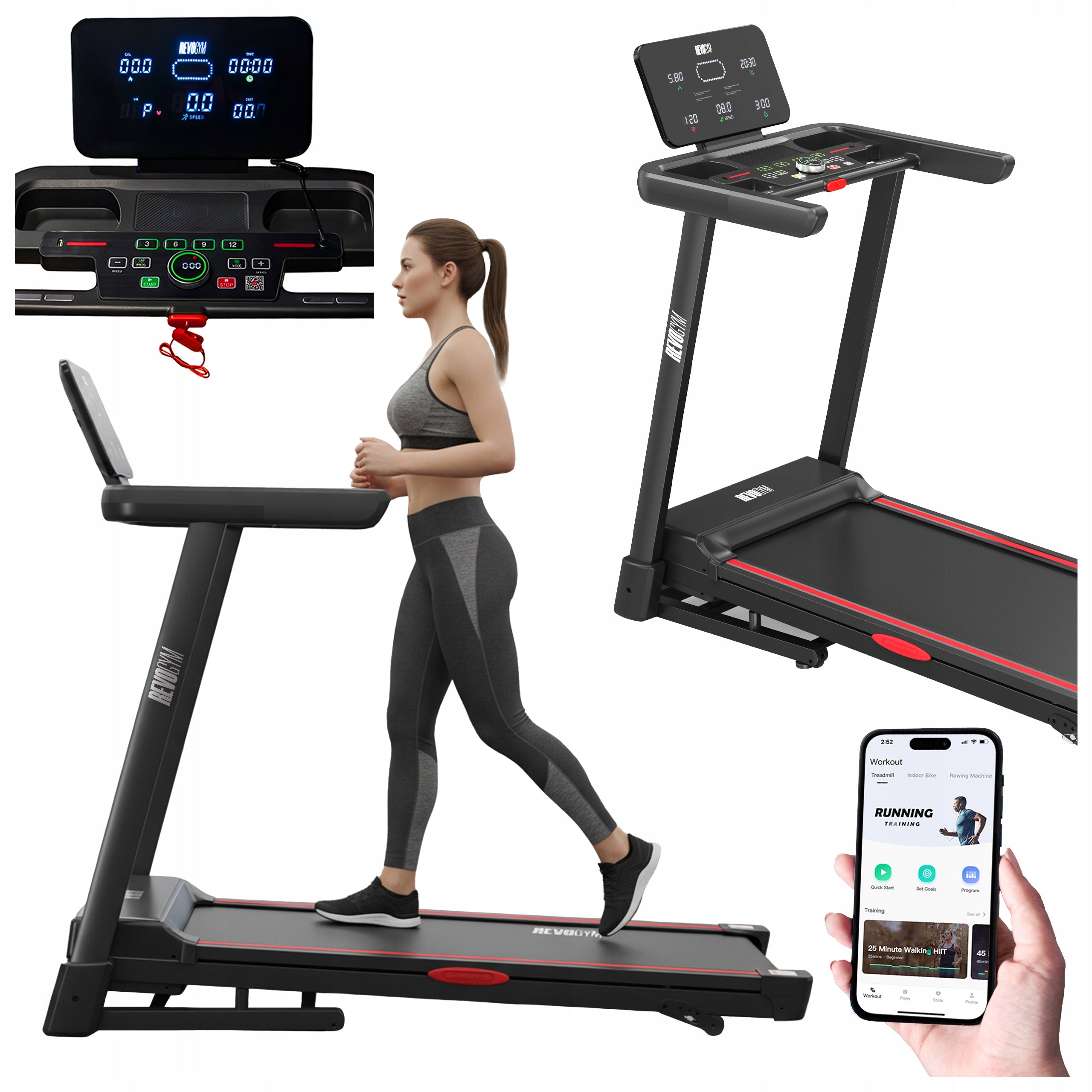 ELECTRIC TREADMILL HOME TRAINING FOLDING RUN 16 KM/H 140 KG BLUETOOTH