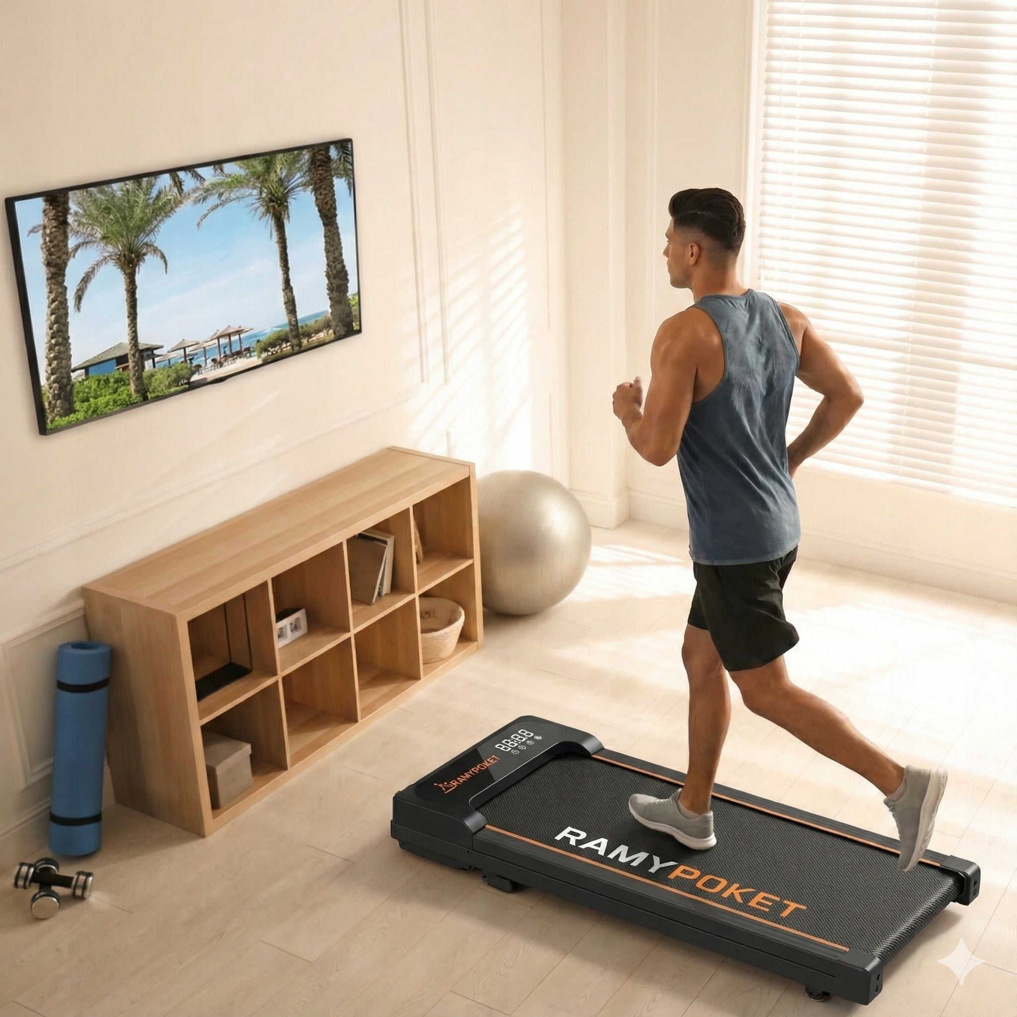 ELECTRIC TREADMILL WALKINGPAD FOR EXERCISE WITH REMOTE CONTROL 1-8km/h Manufacturer code 3930W