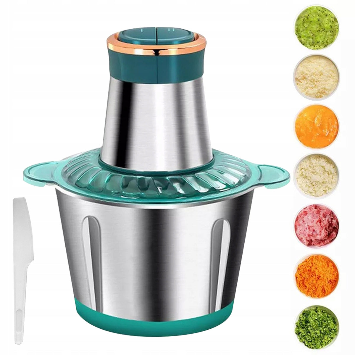 ELECTRIC VEGETABLE FOOD SHREDDER MEAT MIXER STAINLESS STEEL 2L