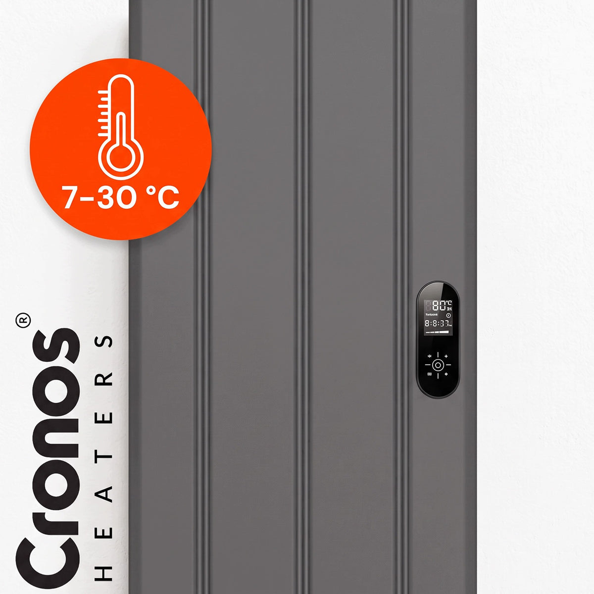 ELECTRIC VERTICAL PANEL WALL HEATER 1000W 165cm SMART Manufacturer code CRONOS Stellion 1000 Szary