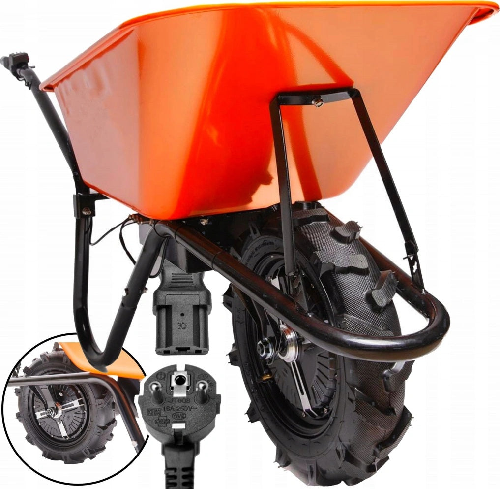 ELECTRIC WHEELBARROW GARDEN CONSTRUCTION DUMPER WITH DRIVE 24V 150kg 80l