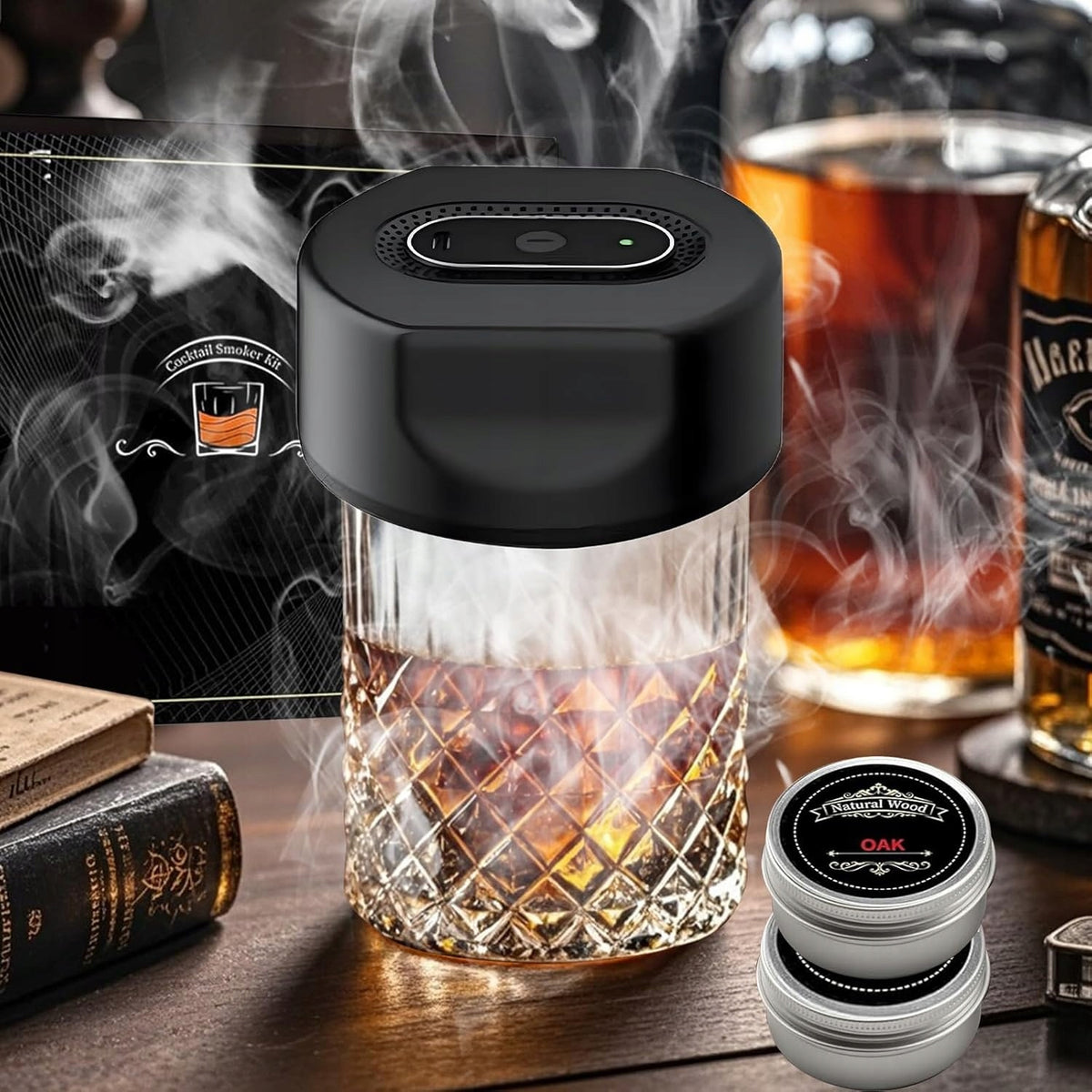 ELECTRIC WHISKEY AND COCKTAIL SMOKER WITH 6 WOOD CHIPS FOR DAD'S GUY Manufacturer code SMOKER DO WHISKEY ZESTAW SMOKER ELEKTRYCZNY
