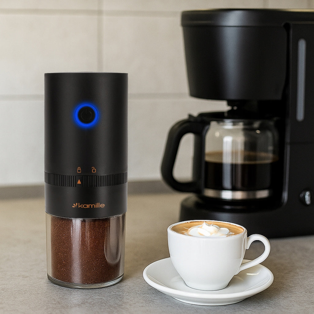 ELECTRIC WIRELESS GRINDER FOR GRINDING COFFEE INCANDESCENT TO USB KAMILLE Manufacturer code KM6733