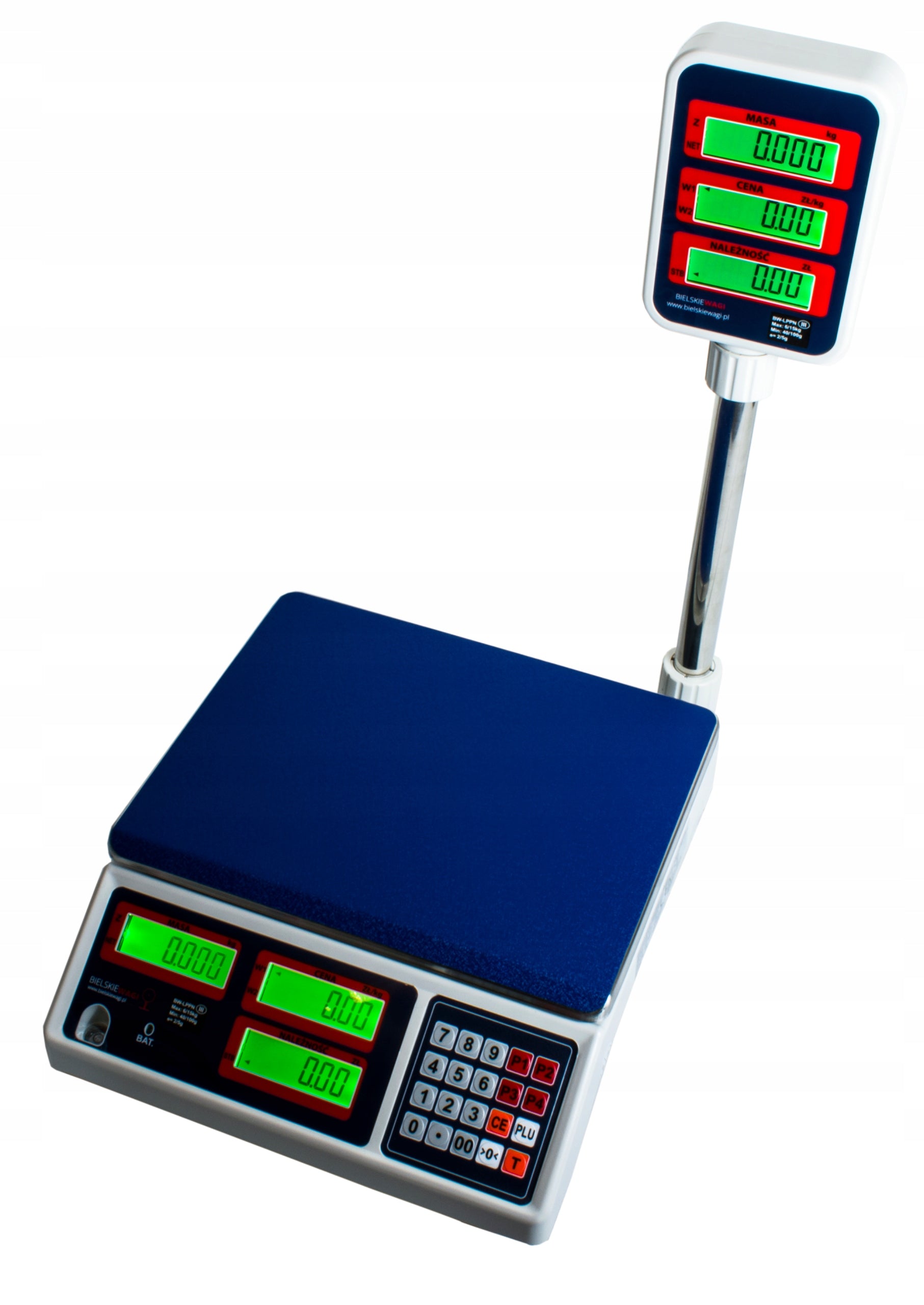 ELECTRONIC SHOP SCALE WITH LEGALIZATION 30KG CALCULATION WITH BOOM Additional information auto-off option tare function LCD display back light Polish subtitles built-in battery